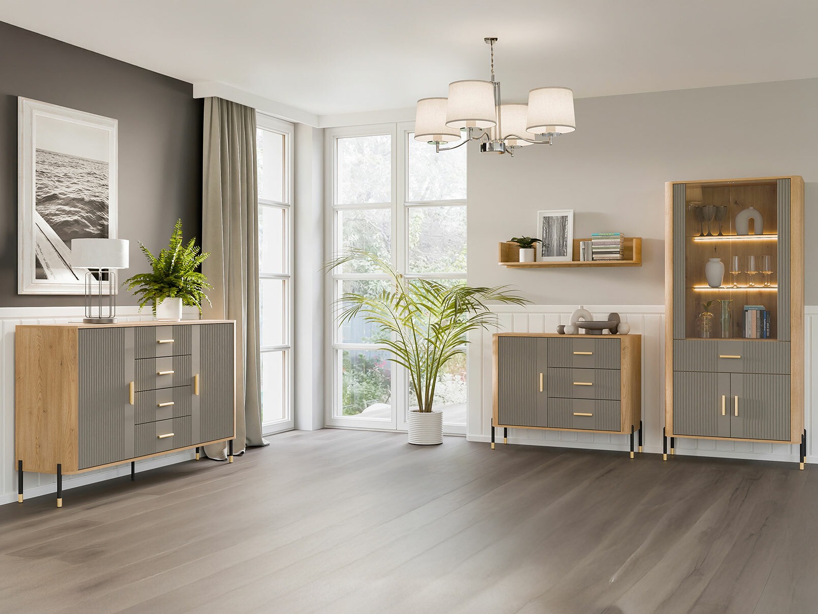 Boekenkast Flosora 129 (Grijs)