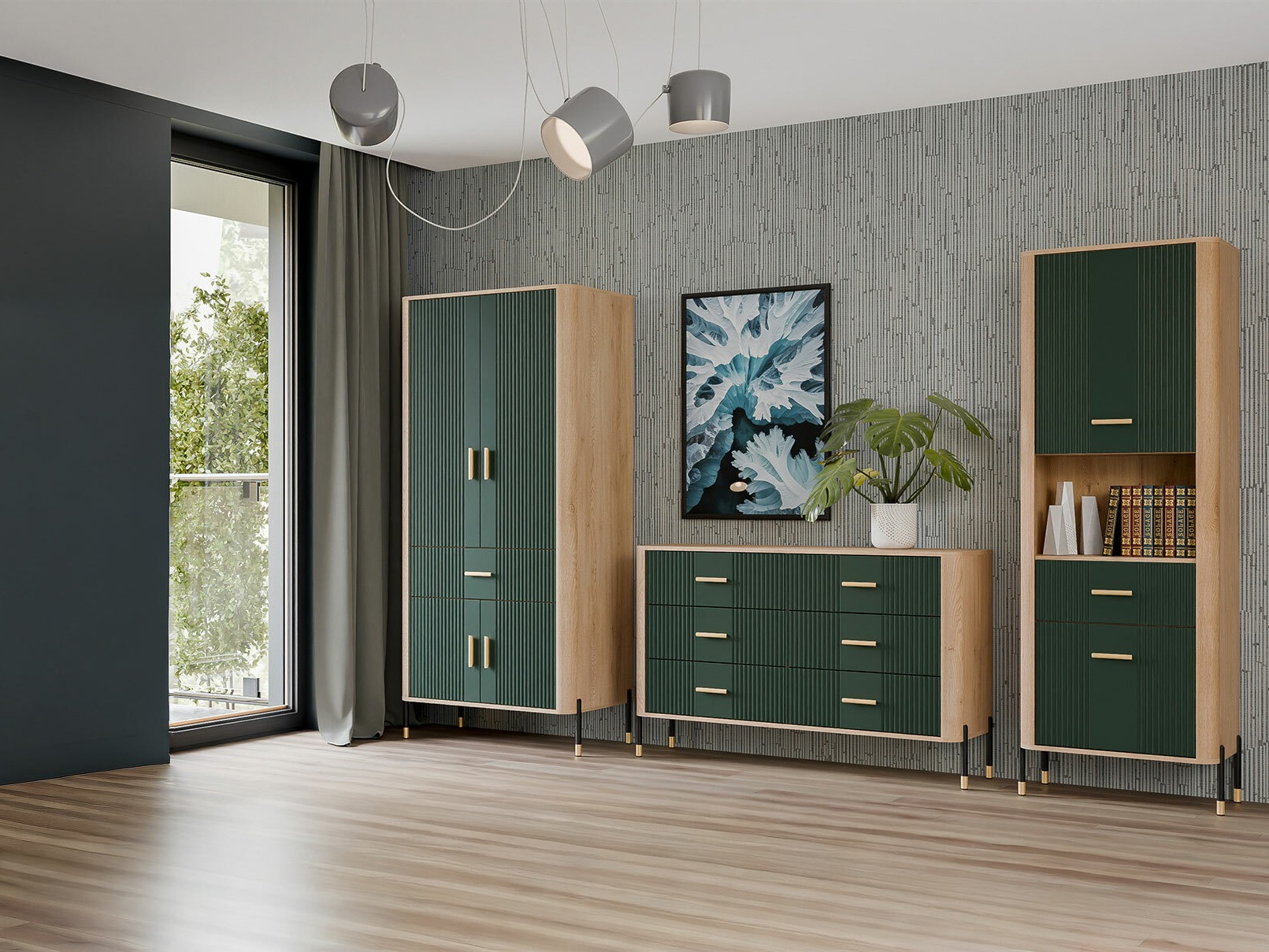 Boekenkast Flosora 131 (Groen)