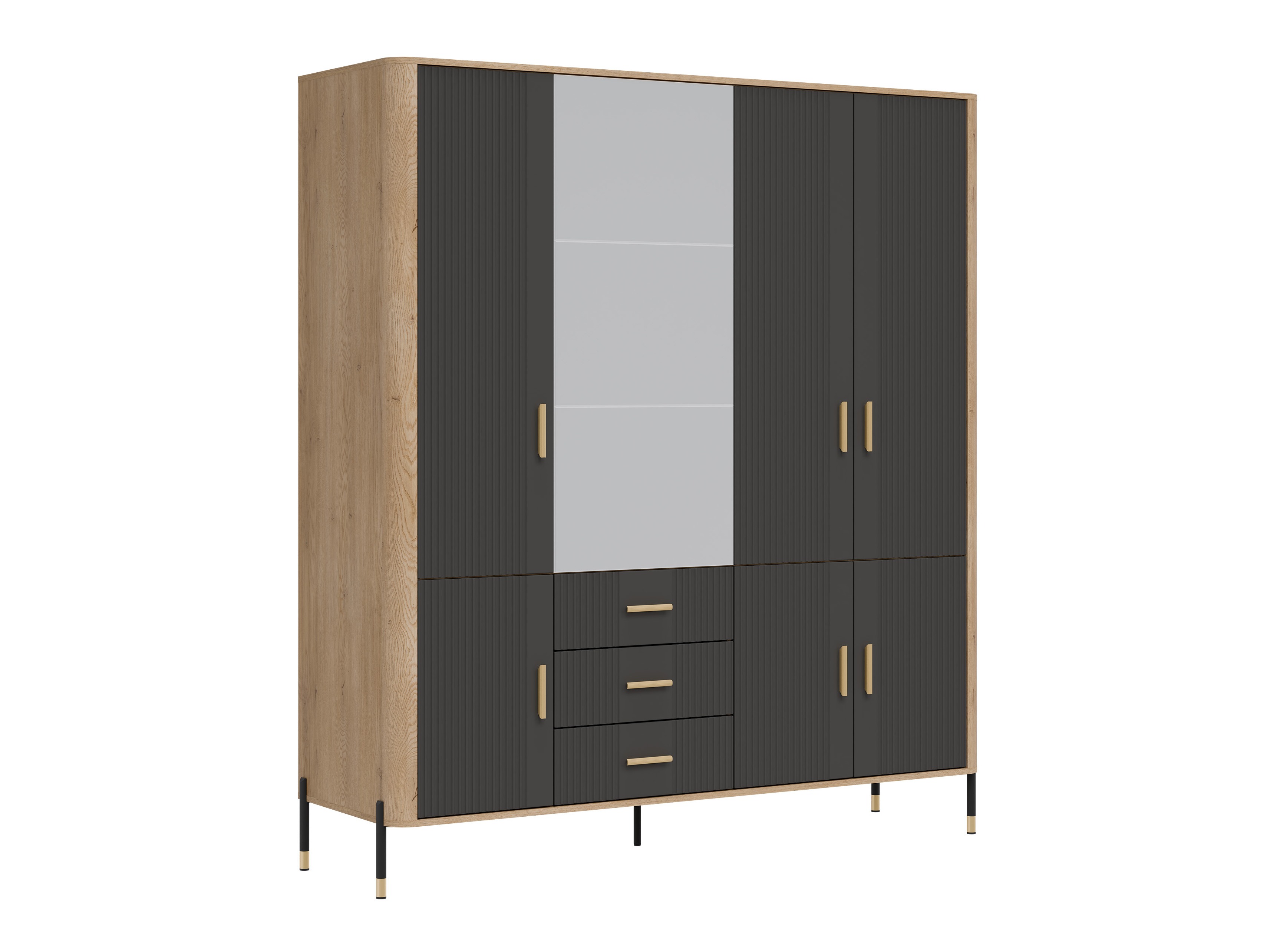 Kledingkast Flosora 135 (Antraciet)