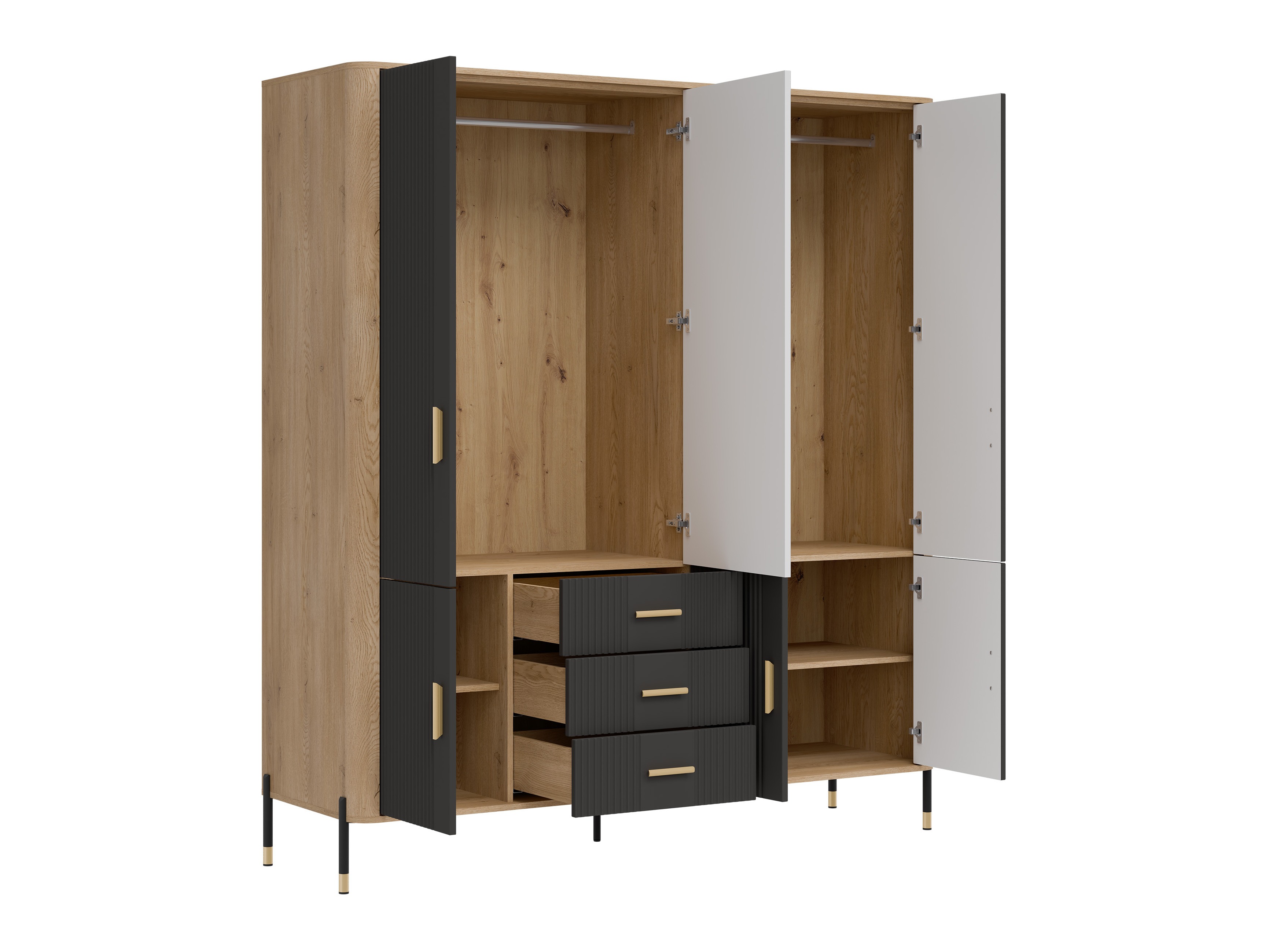 Kledingkast Flosora 135 (Antraciet)