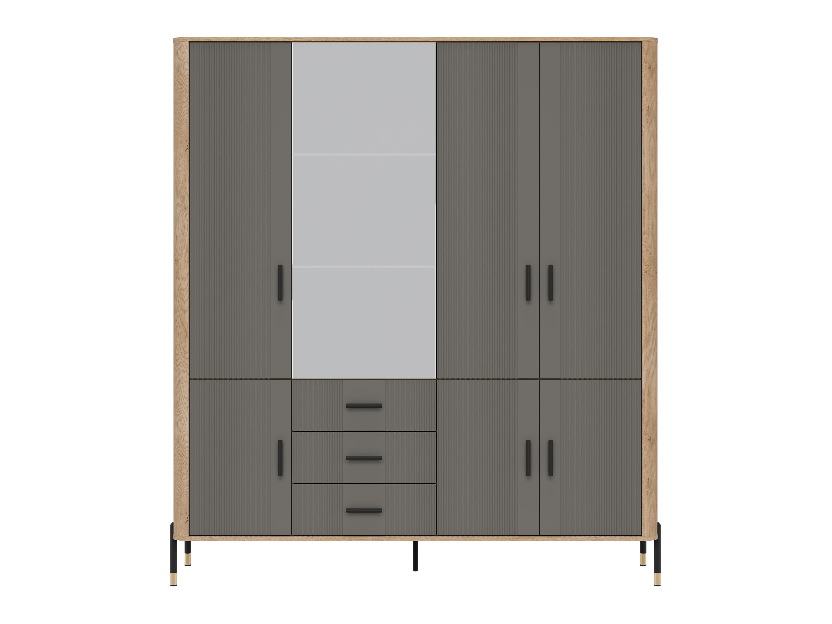 Kledingkast Flosora 135 (Grijs)