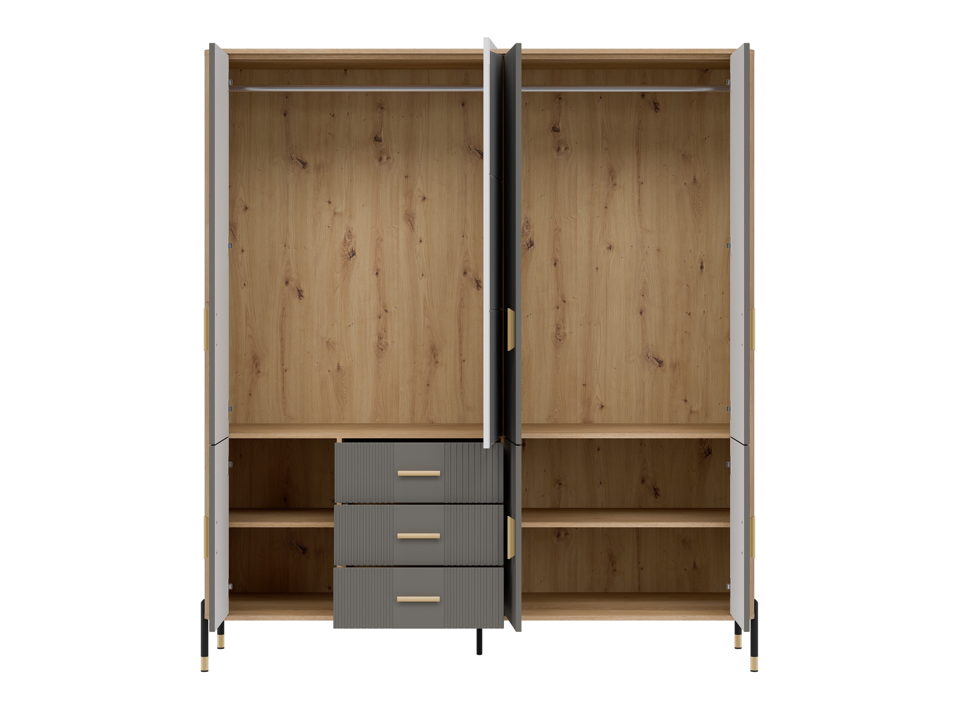 Kledingkast Flosora 135 (Grijs)