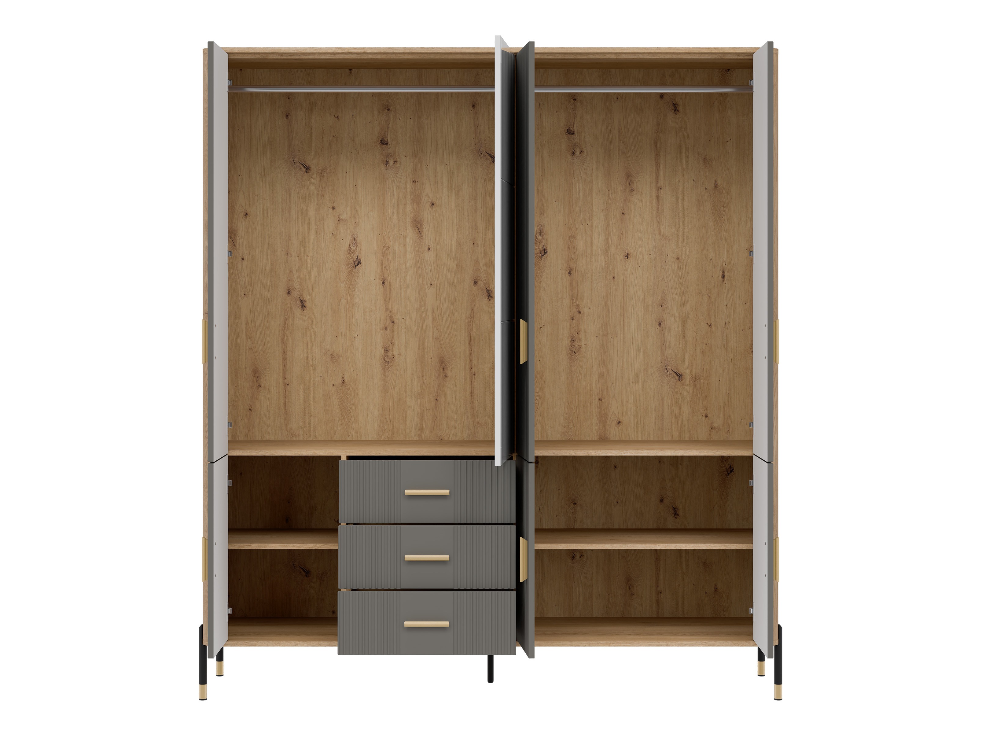 Kledingkast Flosora 135 (Grijs)