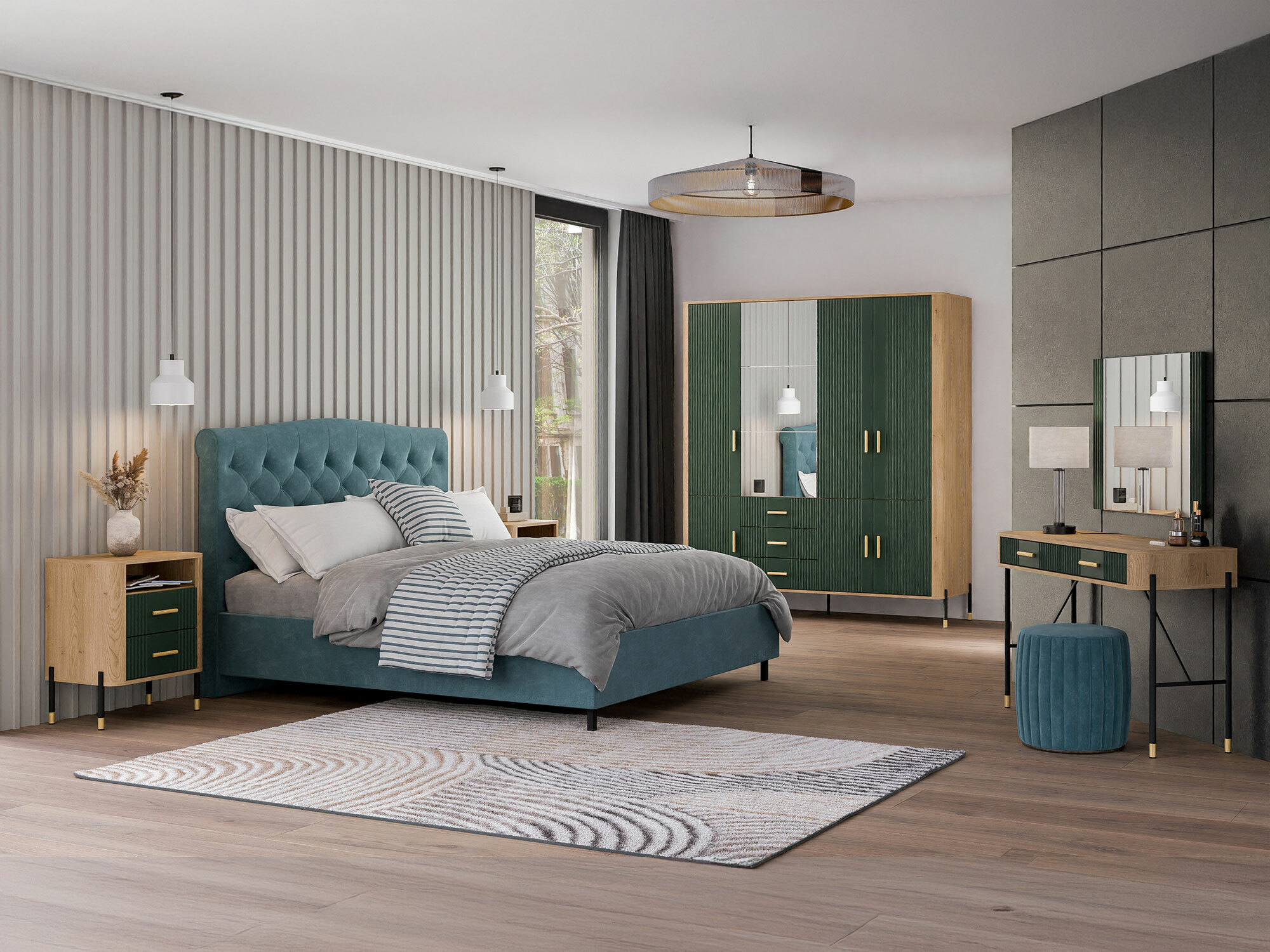 Kledingkast Flosora 135 (Groen)