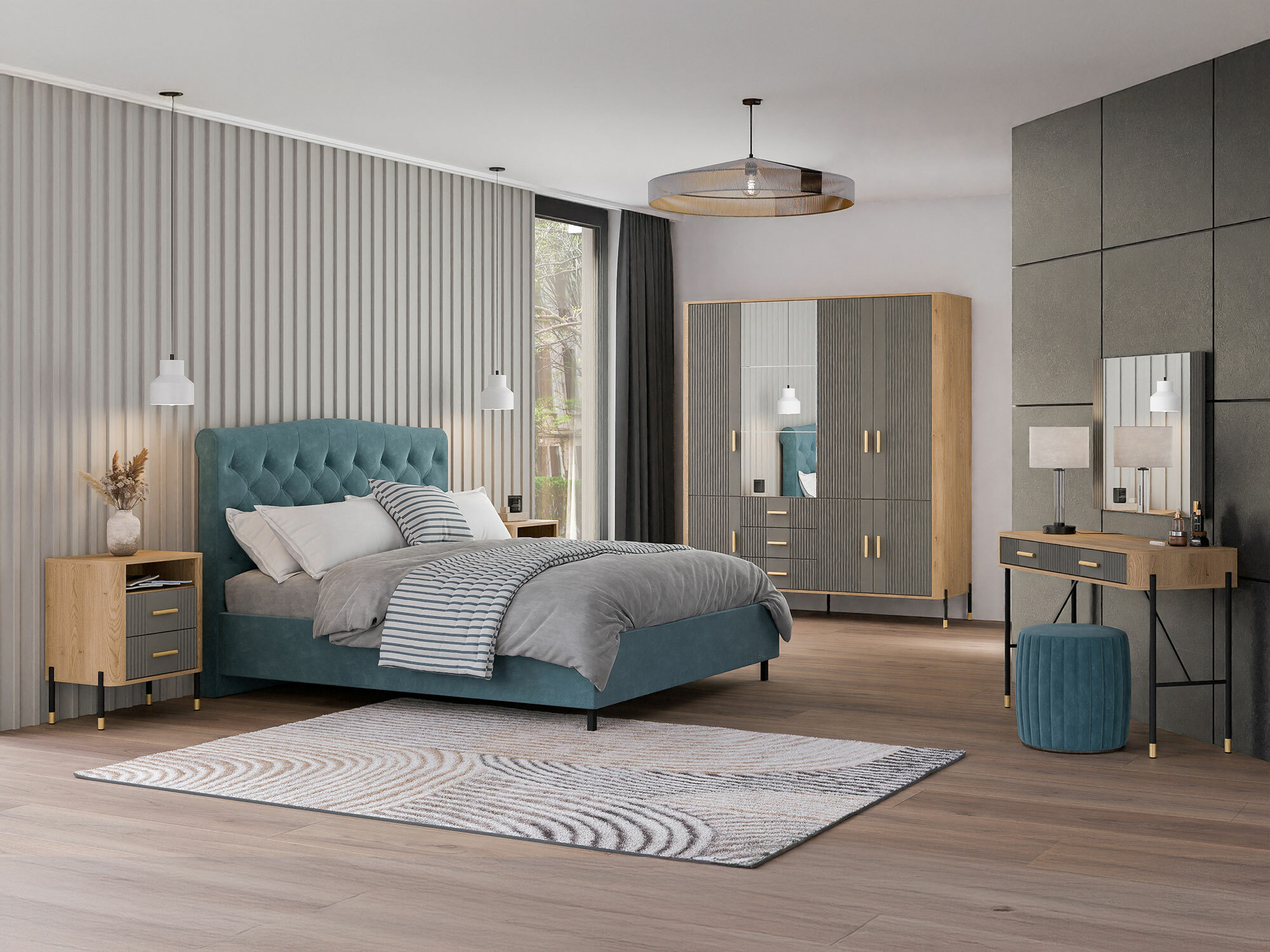 Nachtkastje Flosora 142 (Grijs)