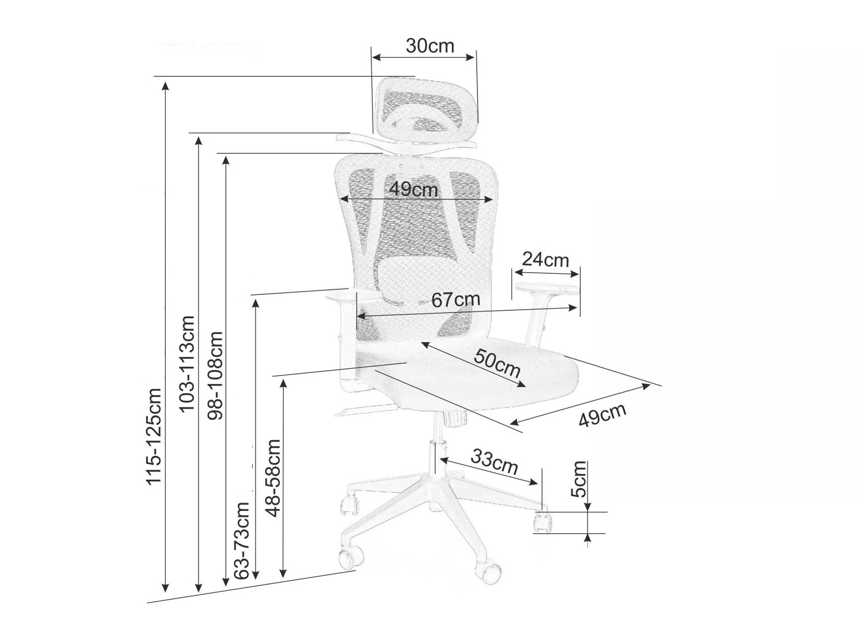 Bureaustoel Detroit 872 (Zwart)