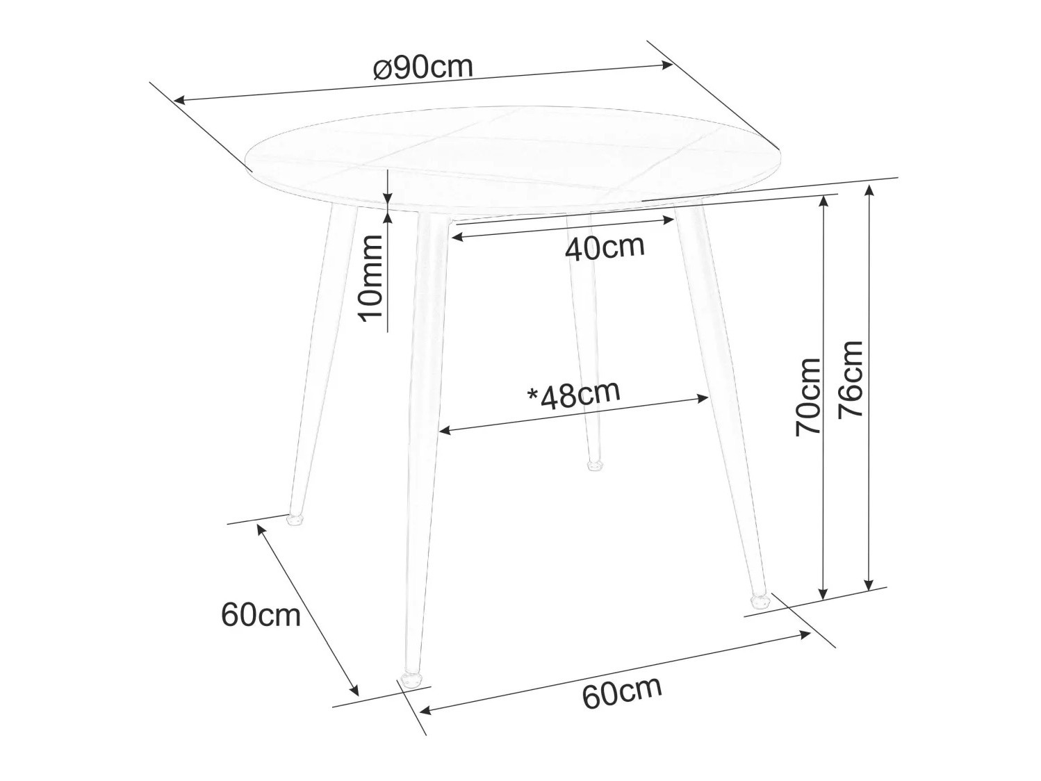 Tafel Detroit 871 (Zwart marmer)