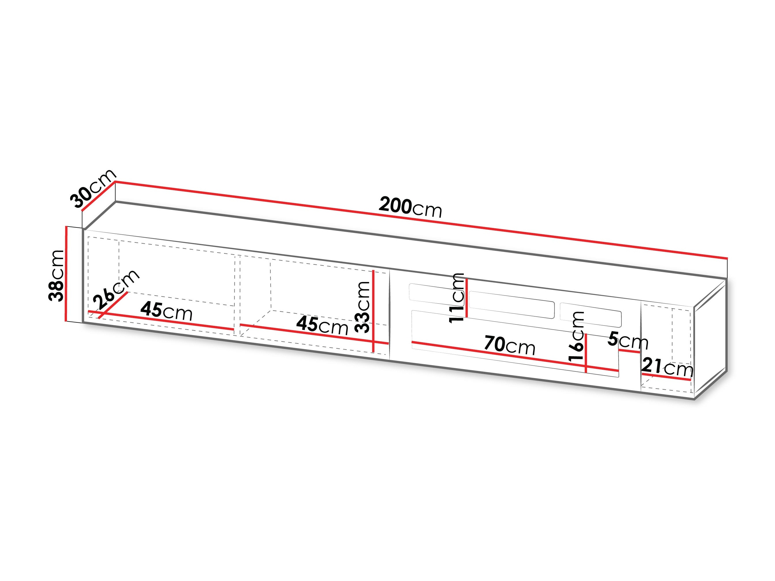 TV-meubel Calveru 110 (Wotan eik + Zwart)