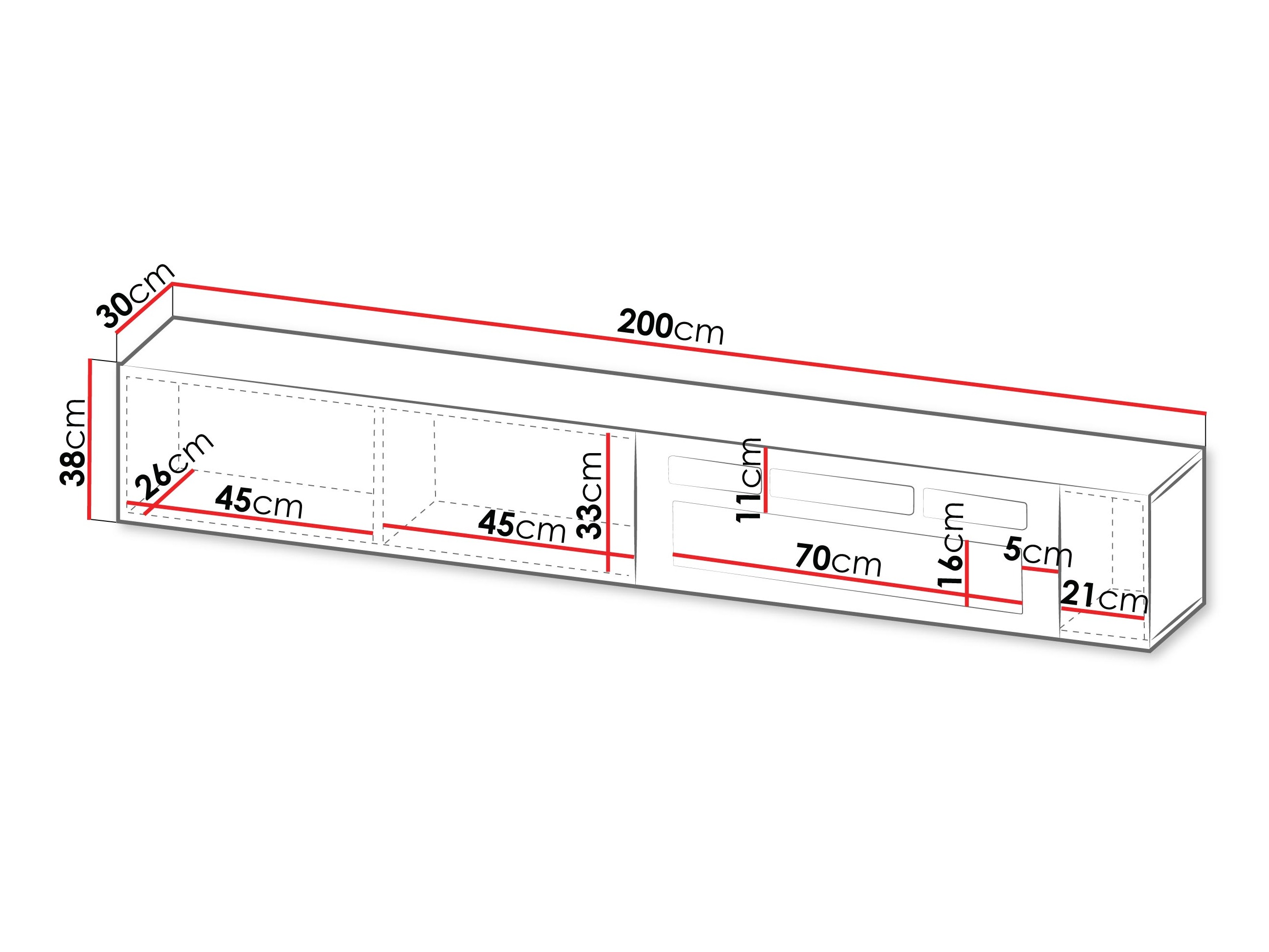 TV-meubel Calveru 110 (Zwart)