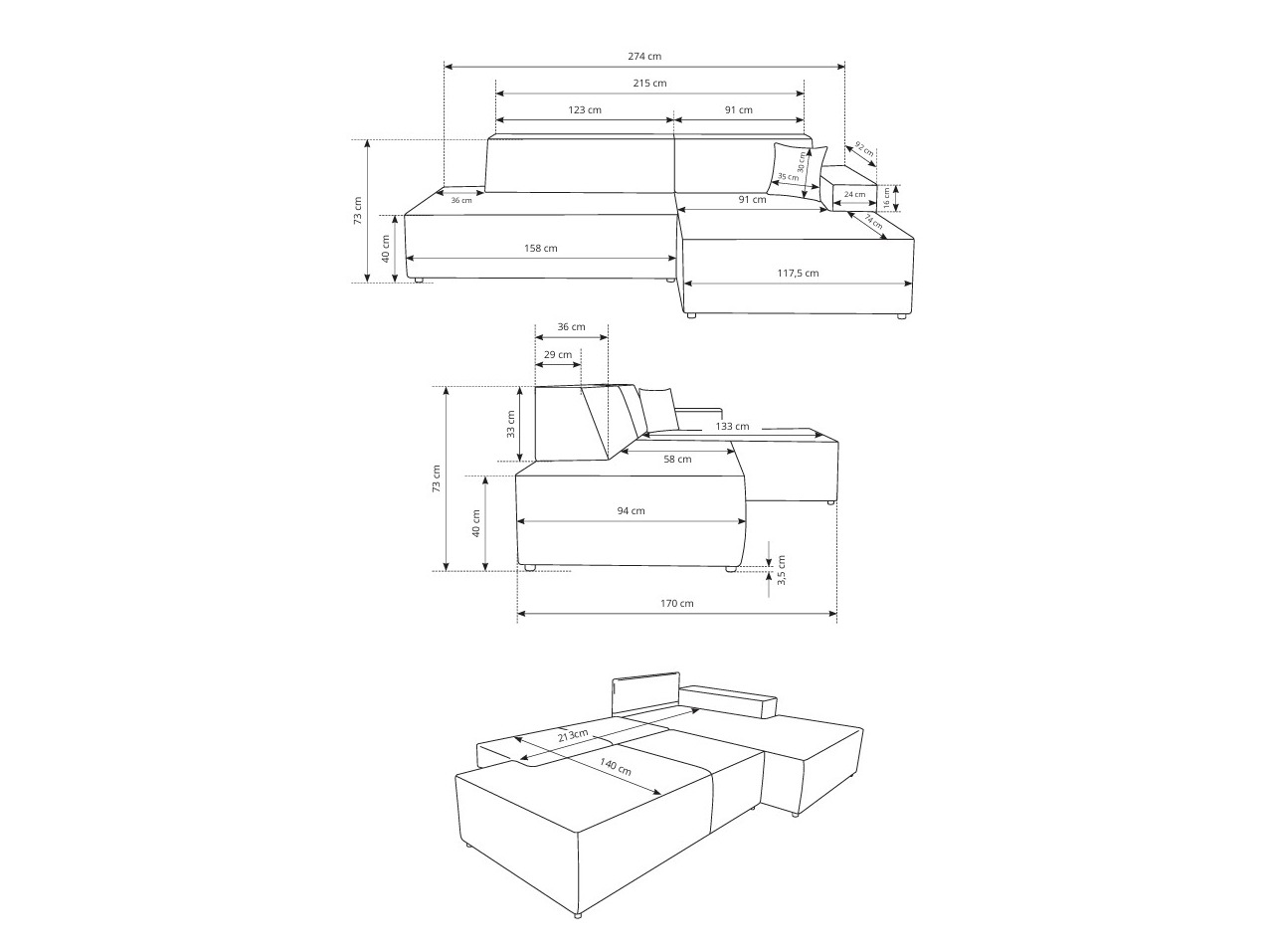Hoekbank Kingston 187 (Dunbar 35)