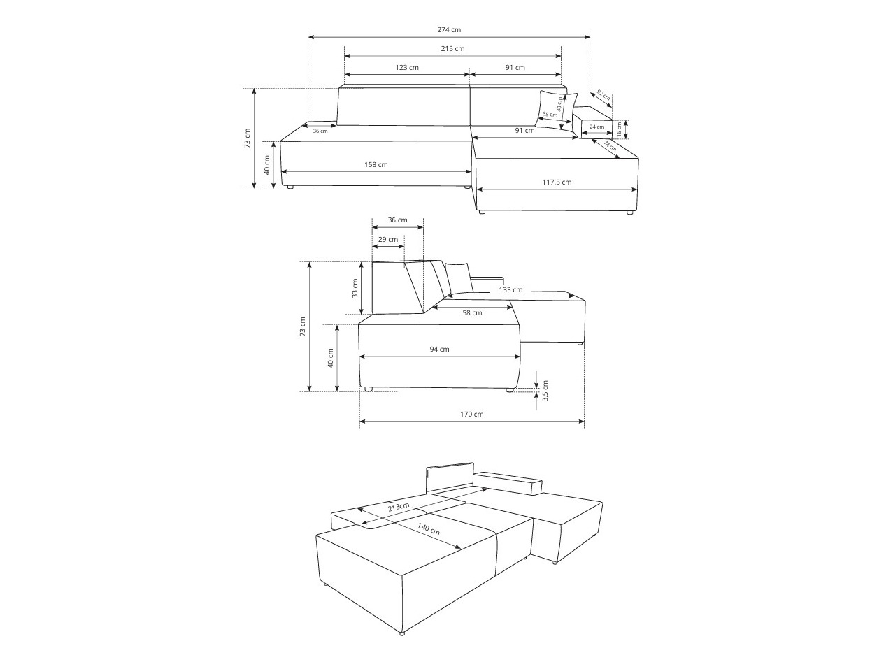 Hoekbank Kingston 187 (Dunbar 35)