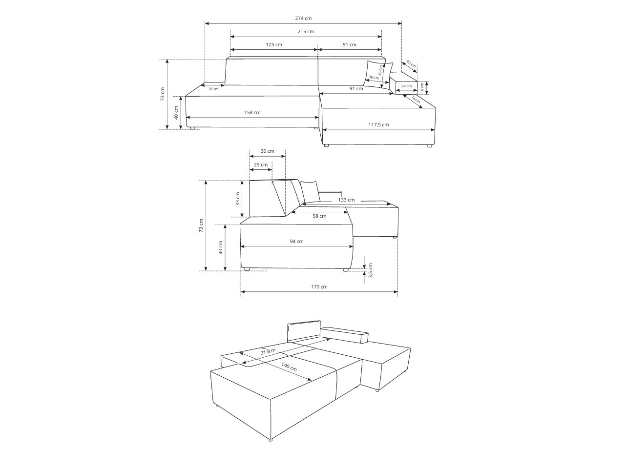 Hoekbank Kingston 187 (Tilia 01)