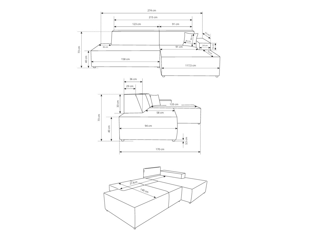 Hoekbank Kingston 187 (Tilia 11)