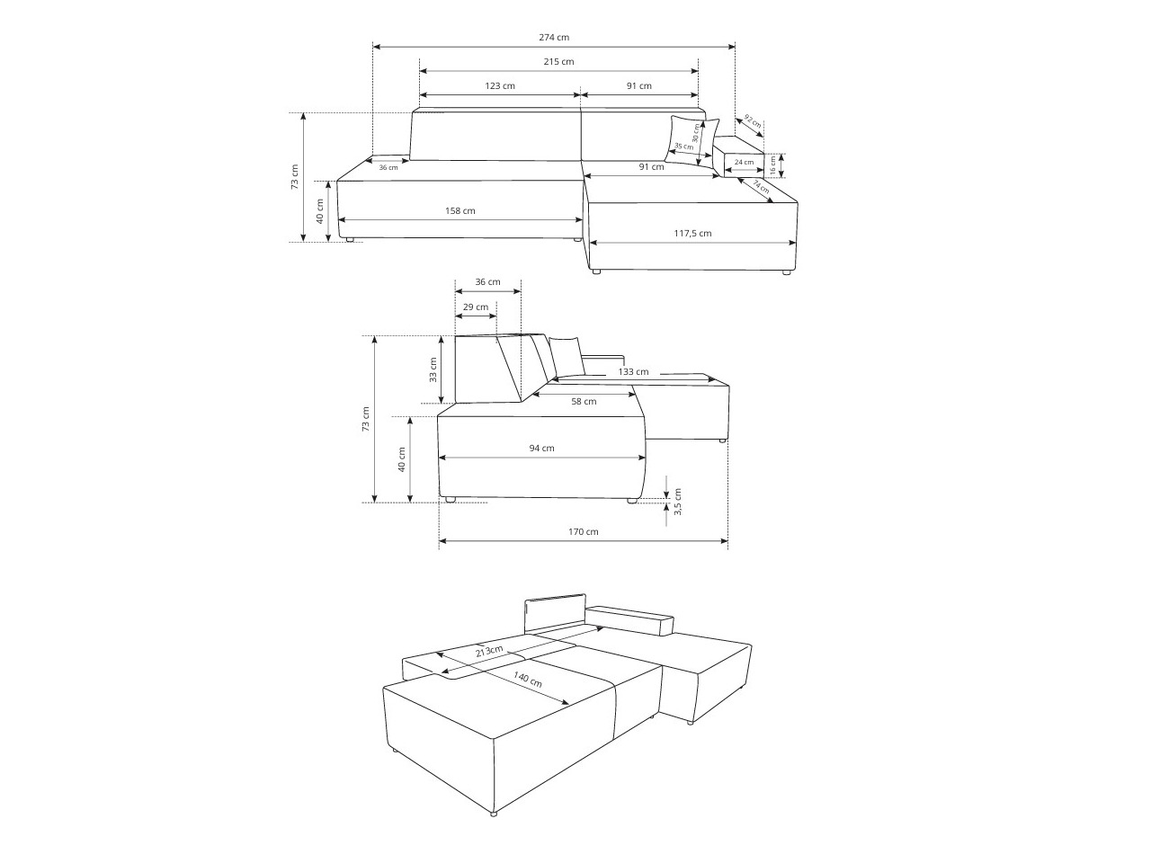 Hoekbank Kingston 187 (Tilia 86)