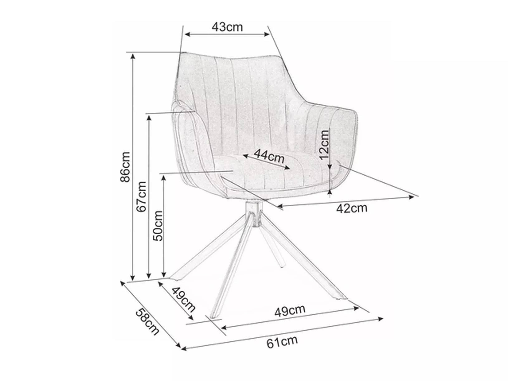 Stoel Detroit 912 (Donkergrijs)