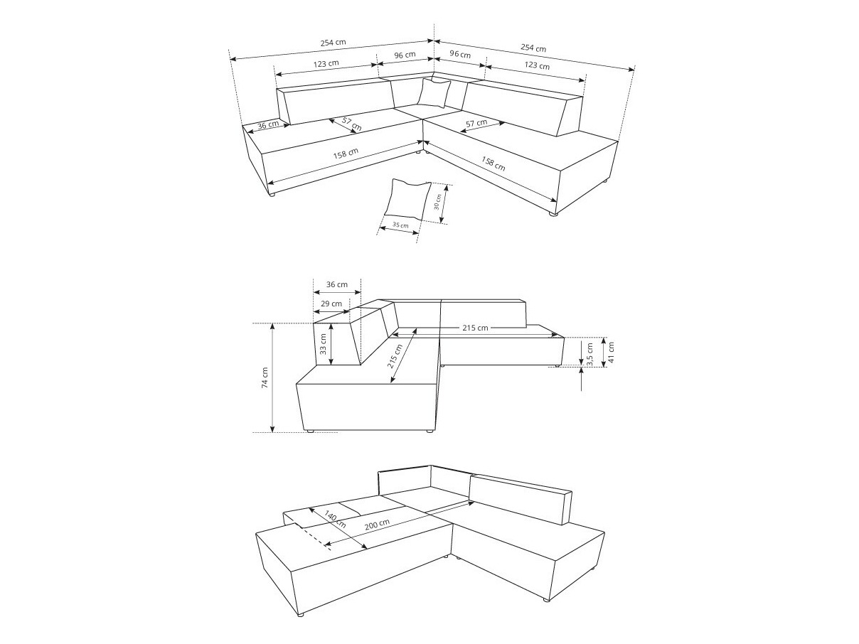 Hoekbank Kingston 188 (Dunbar 65)