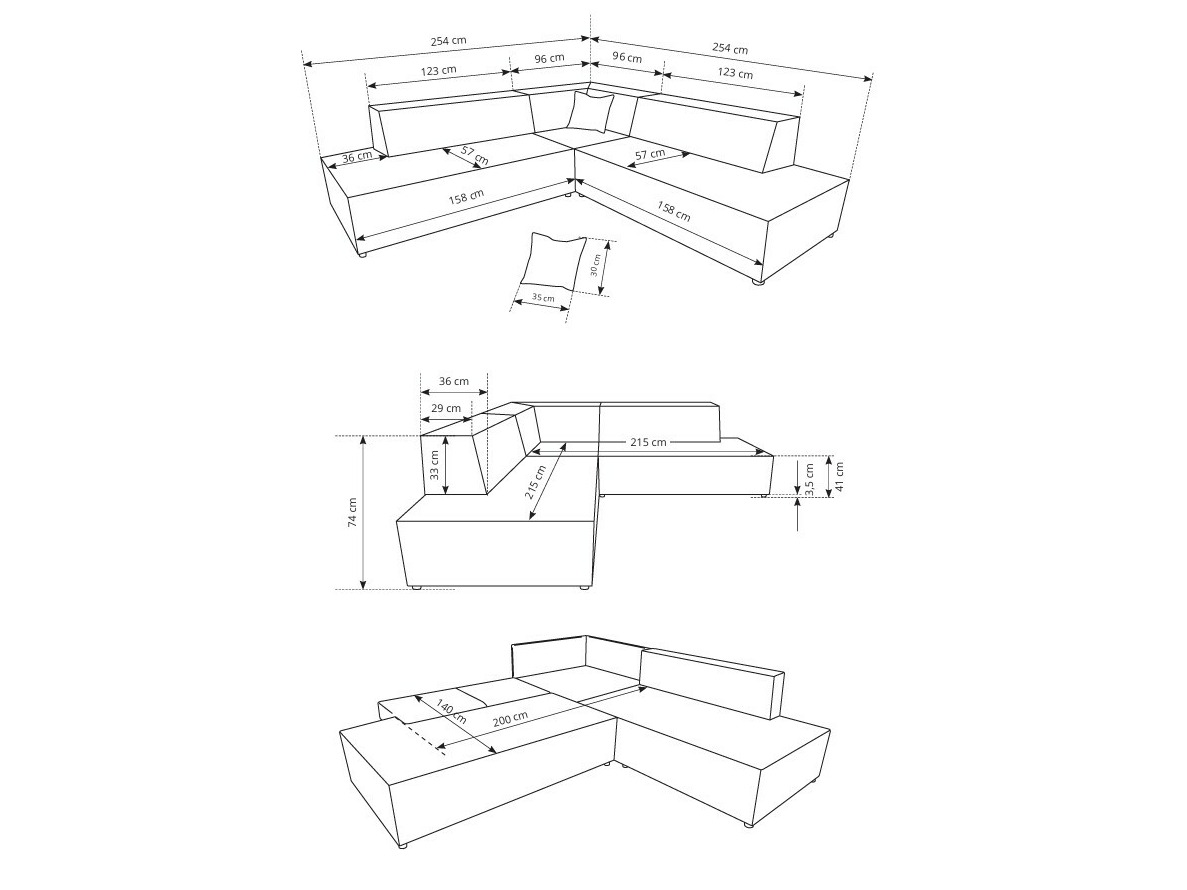 Hoekbank Kingston 188 (Dunbar 75)