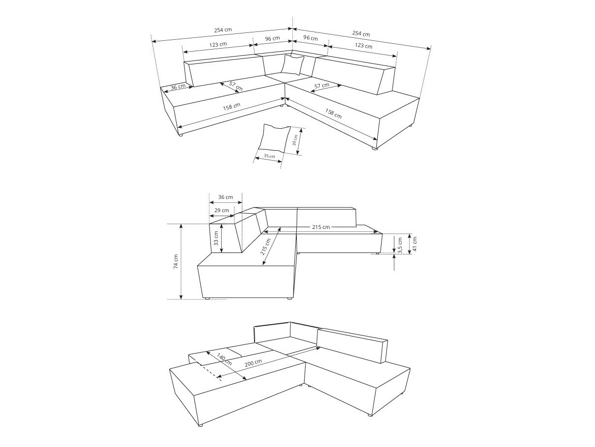 Hoekbank Kingston 188 (Dunbar 80)