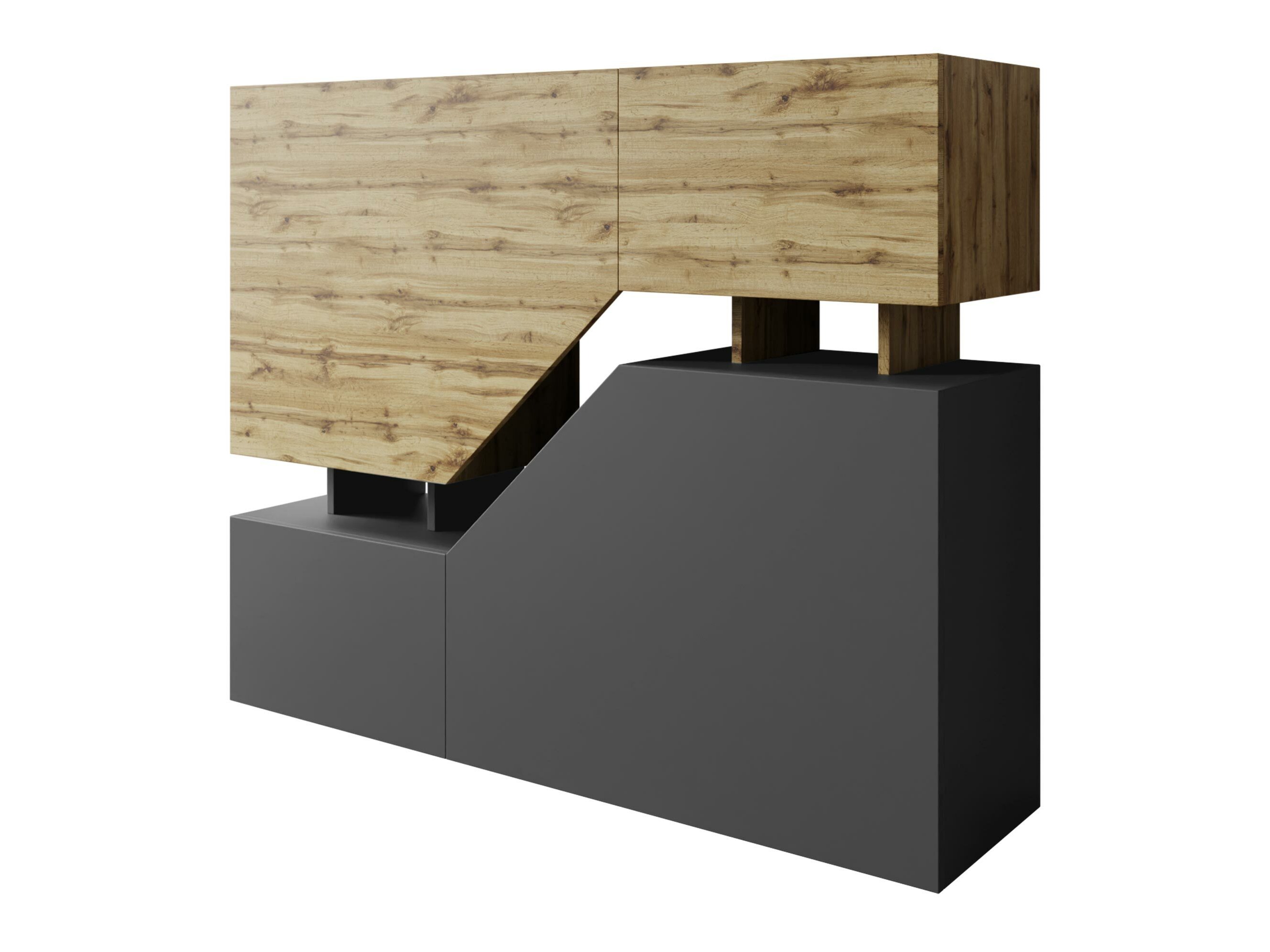 Dressoir Comfivo Daldune (Wotan eik + Antraciet)