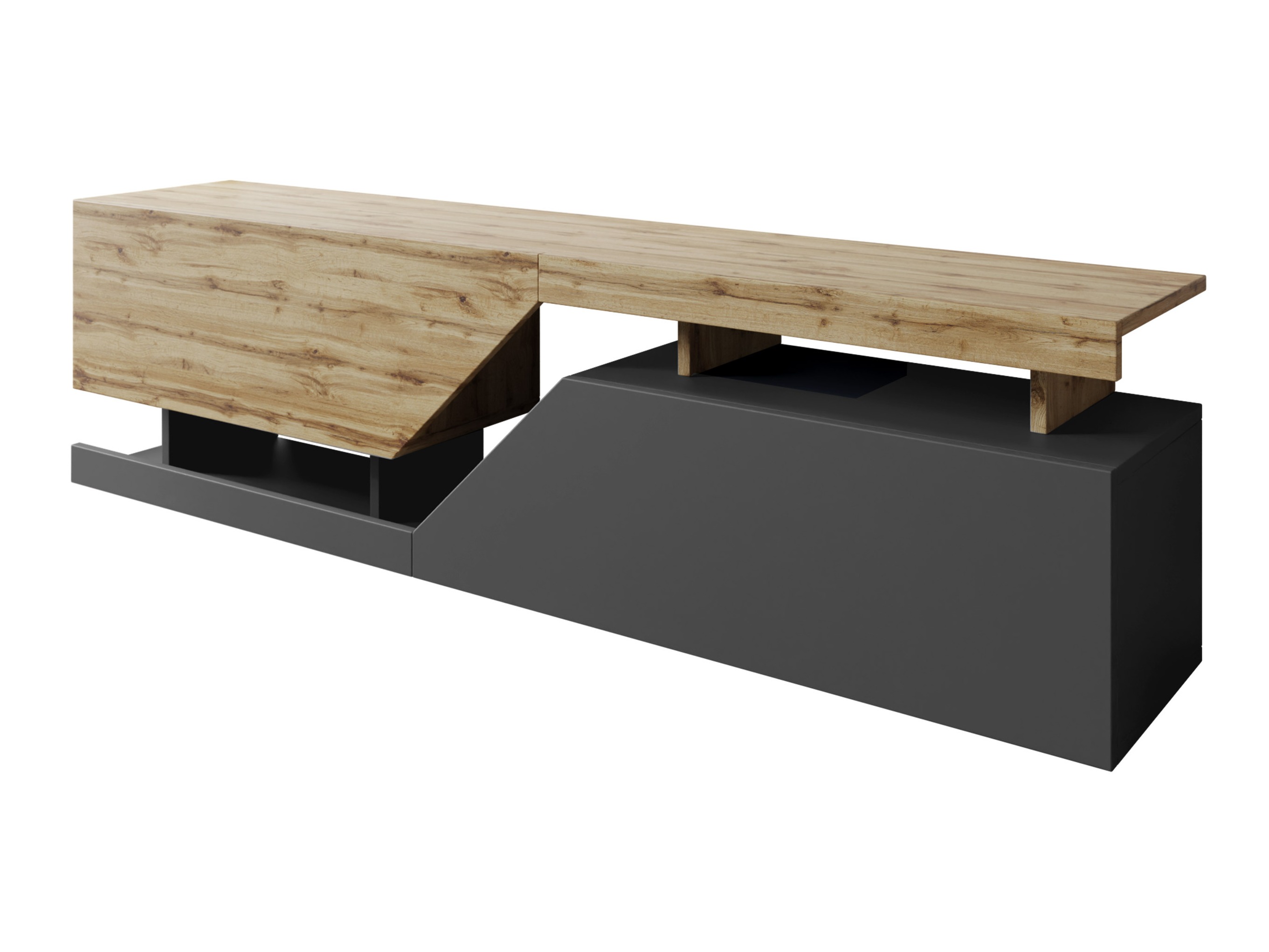 TV-meubel Comfivo Daldune 100 (Antraciet + Wotan eik)