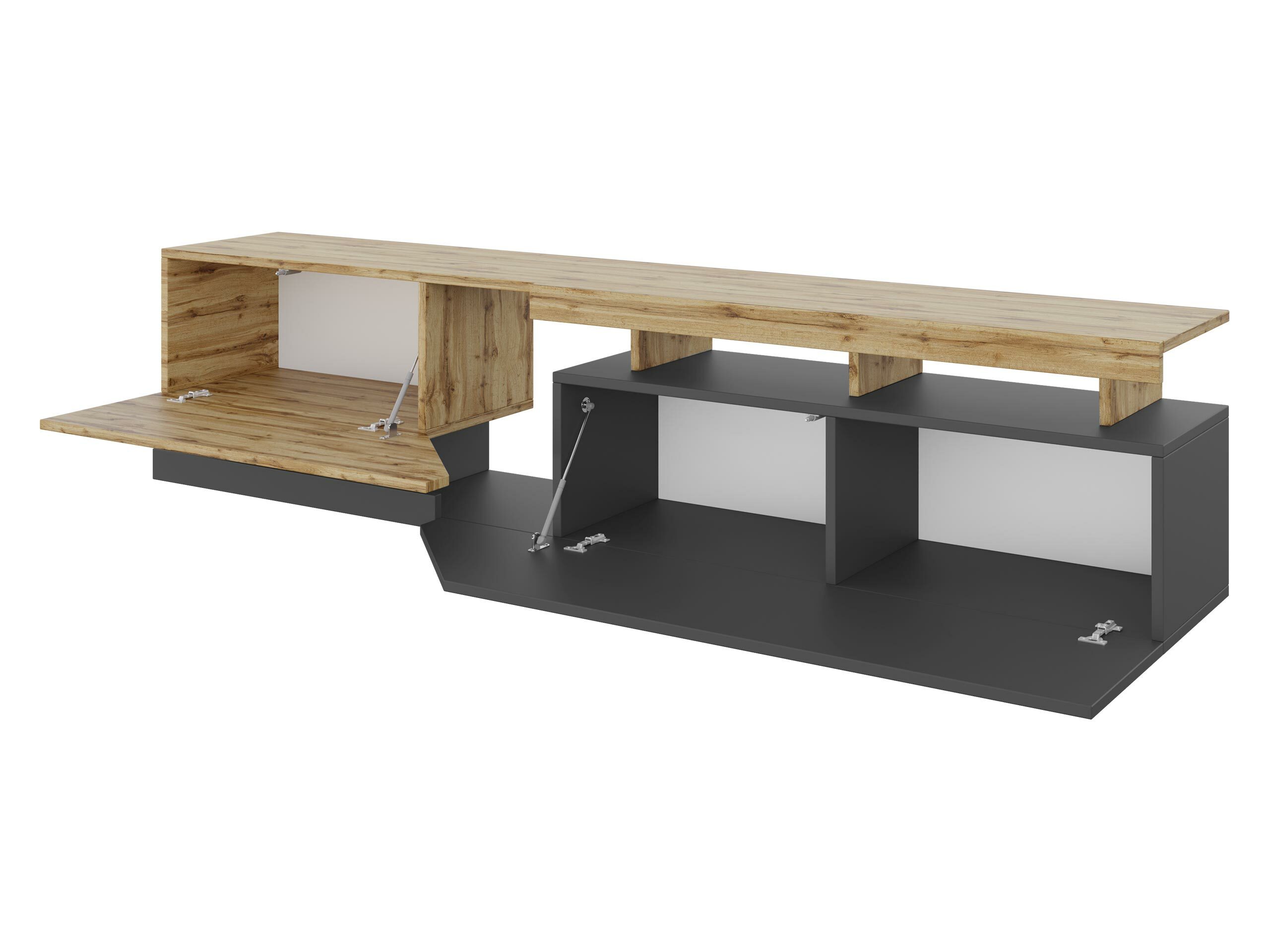 Woonkamerset Comfivo Daldune 105 (Antraciet + Wotan eik)