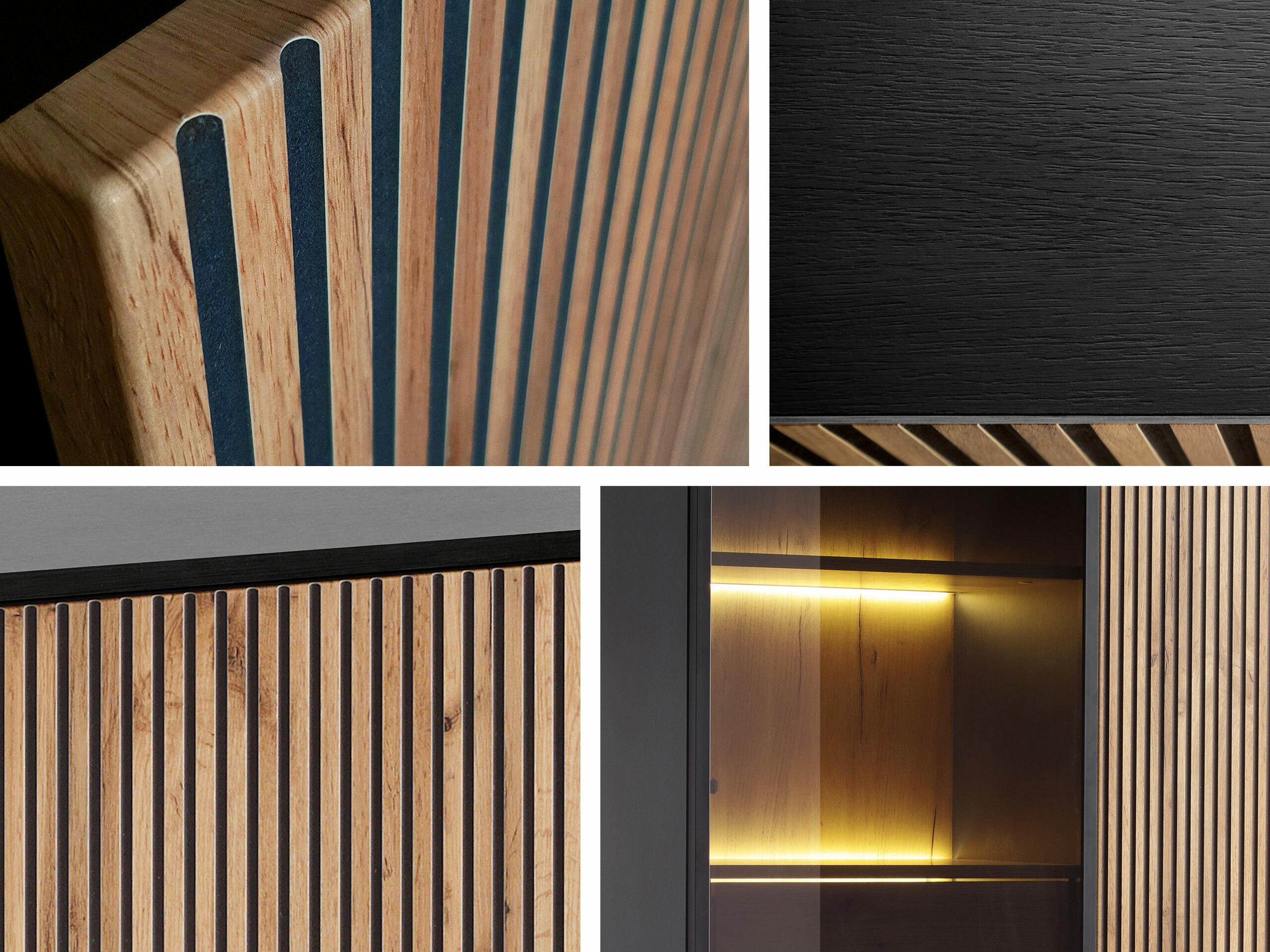 Dressoir Manal I (Zwart + Wotan eik)