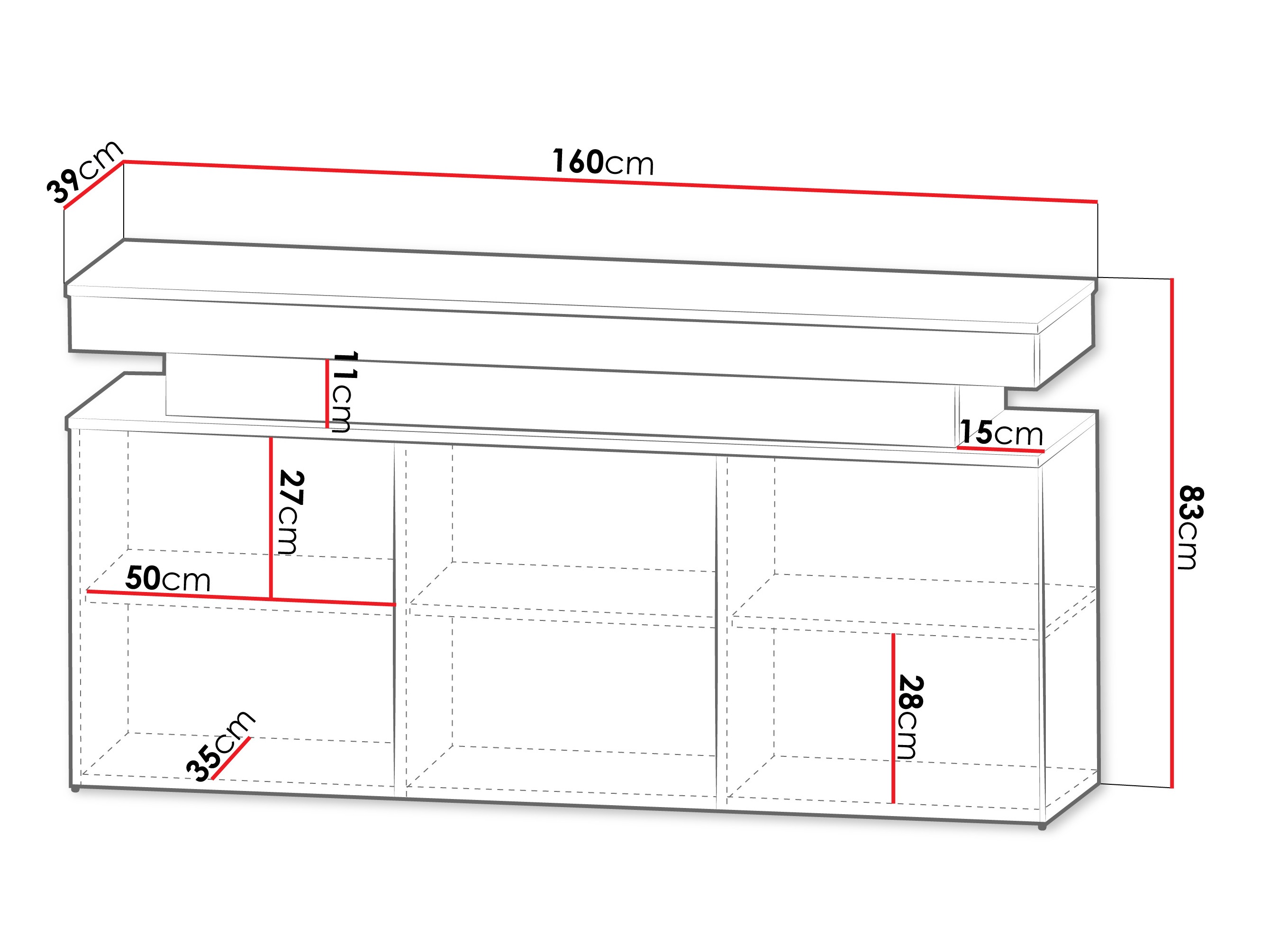 Dressoir Monfero 101 (Lichtbruin)