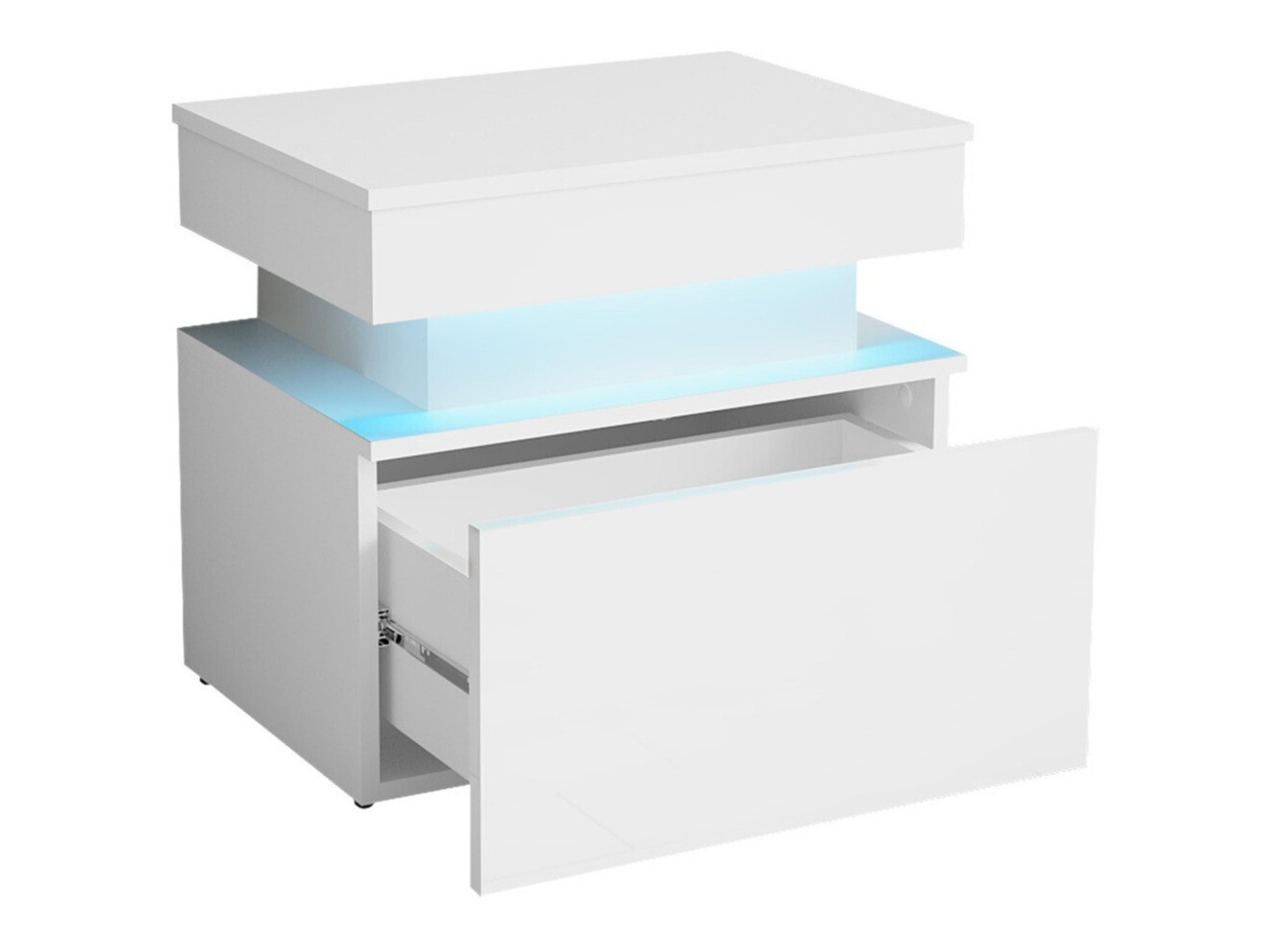 Nachtkastje Monfero 102 (Wit + Glanzend wit)
