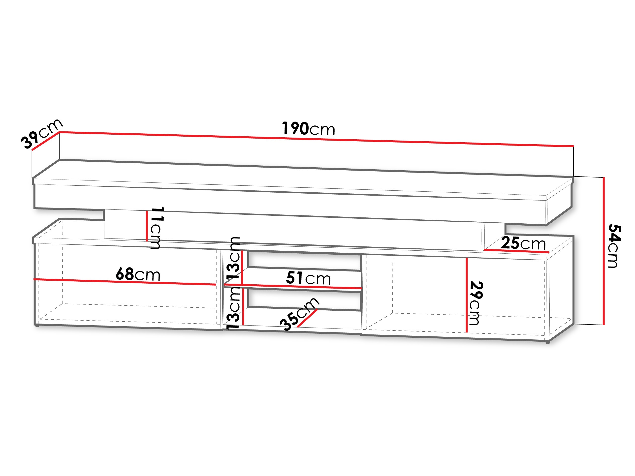TV-meubel Monfero 103 (Lichtbruin)
