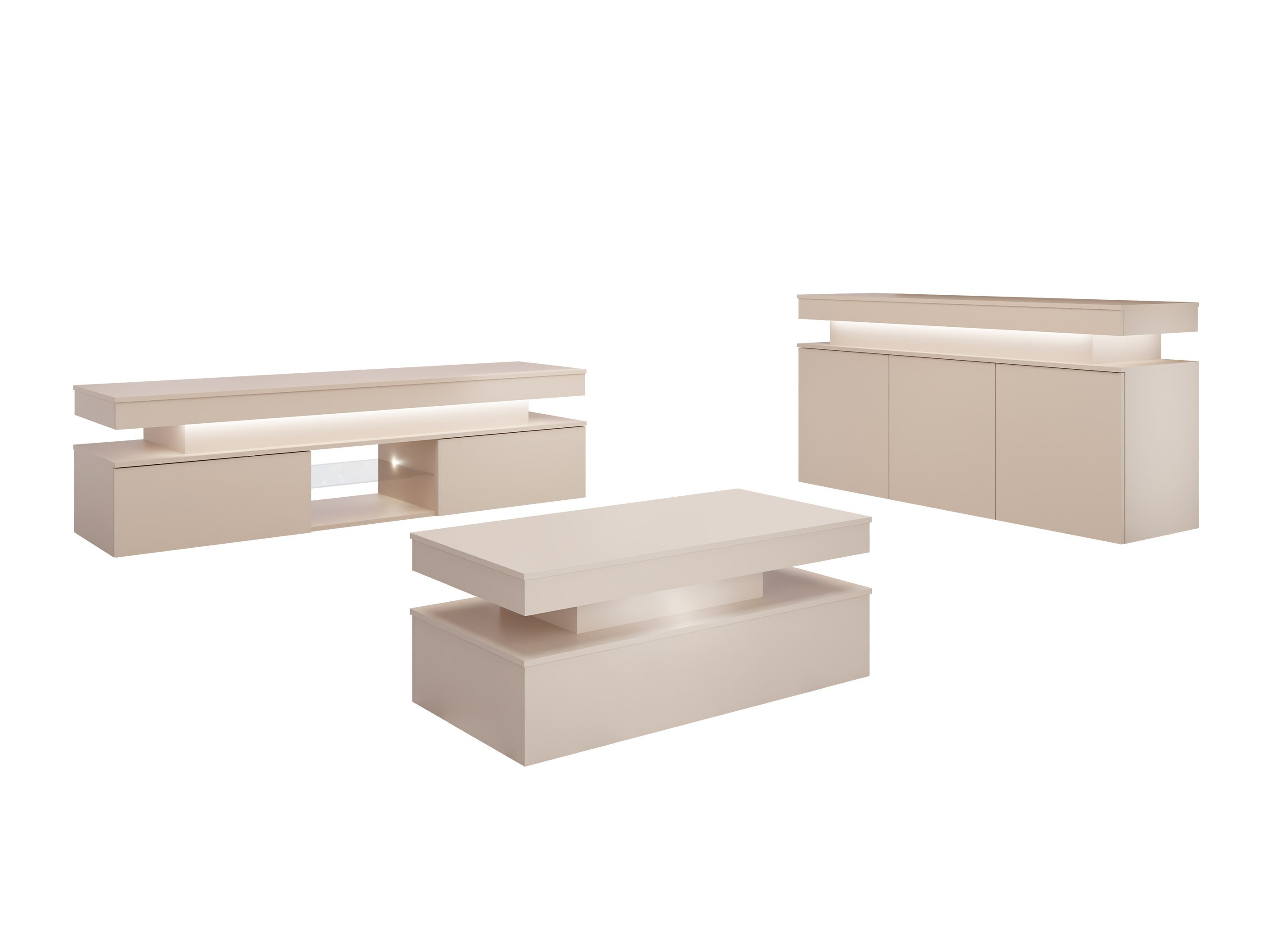 Woonkamerset Monfero 105 (Lichtbruin)