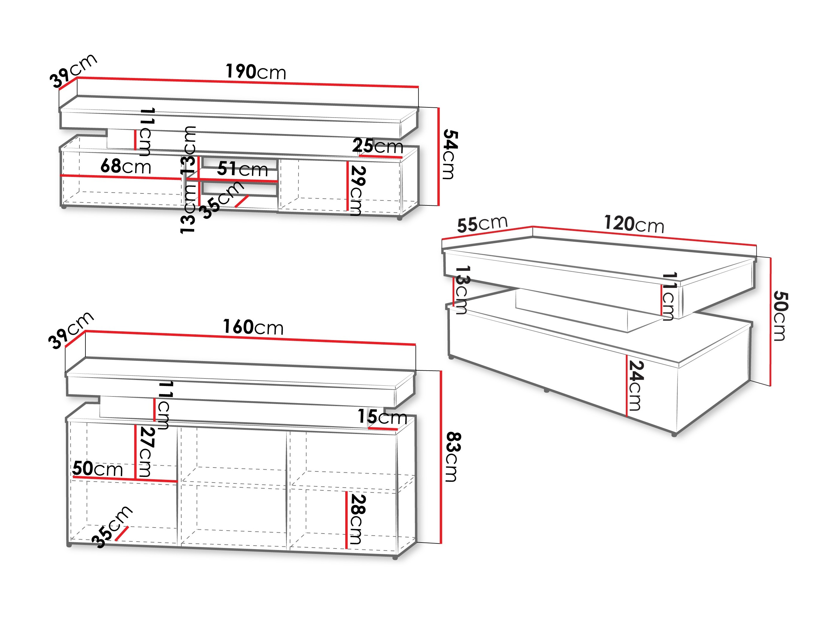 Woonkamerset Monfero 105 (Lichtbruin)