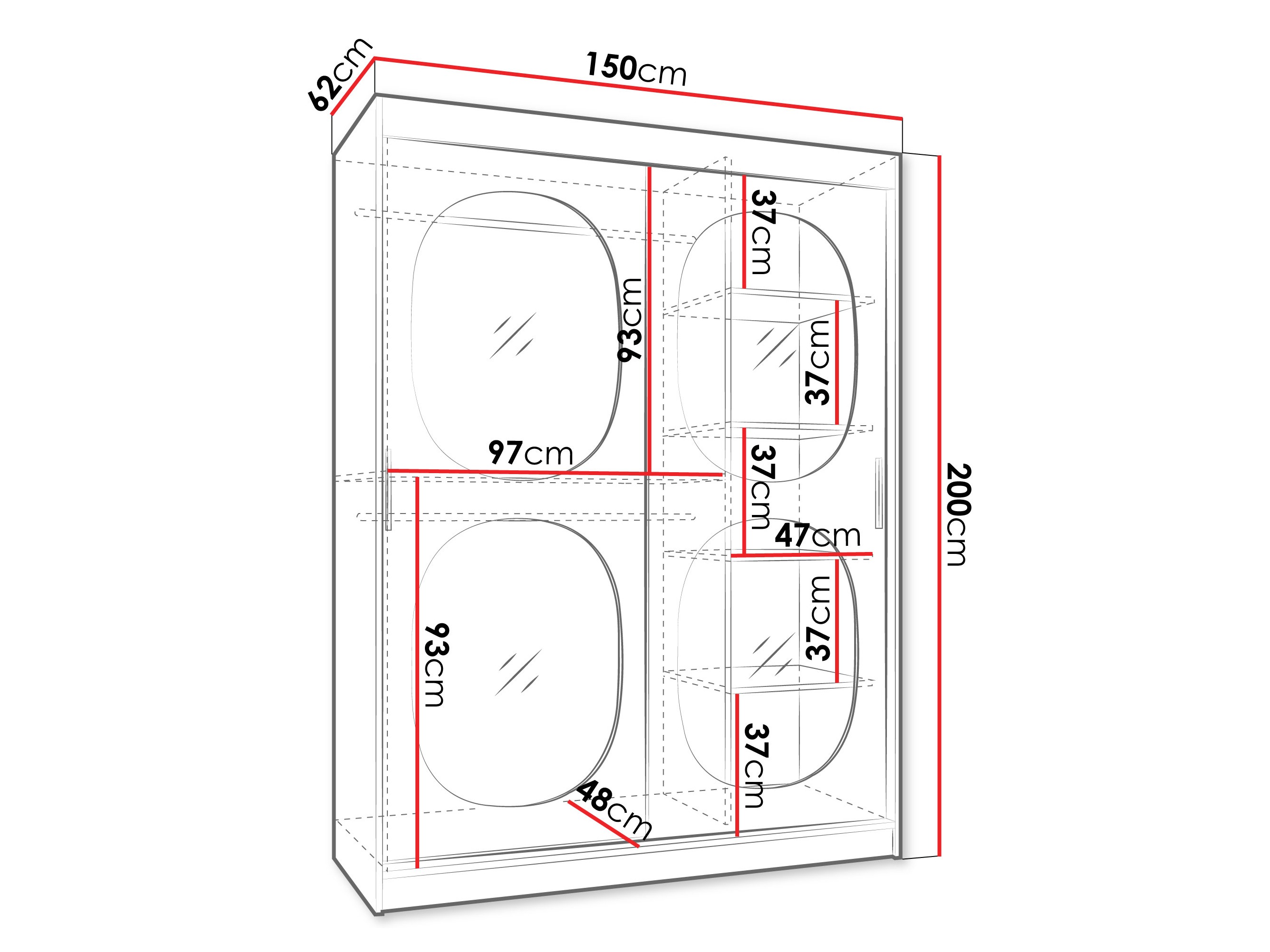 Kledingkast Hartford 527 (Kasjmier)