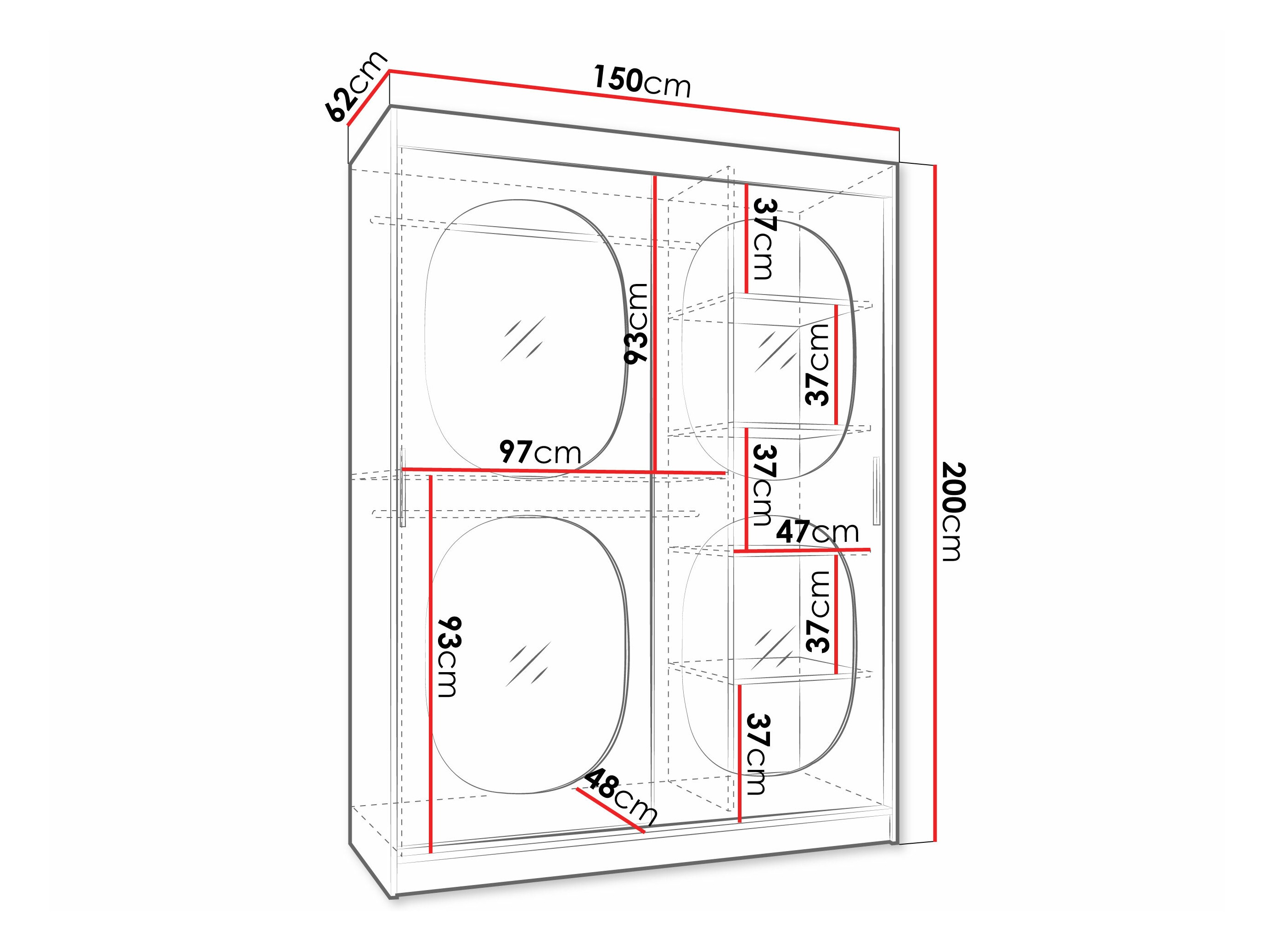 Kledingkast Hartford 527 (Kasjmier)