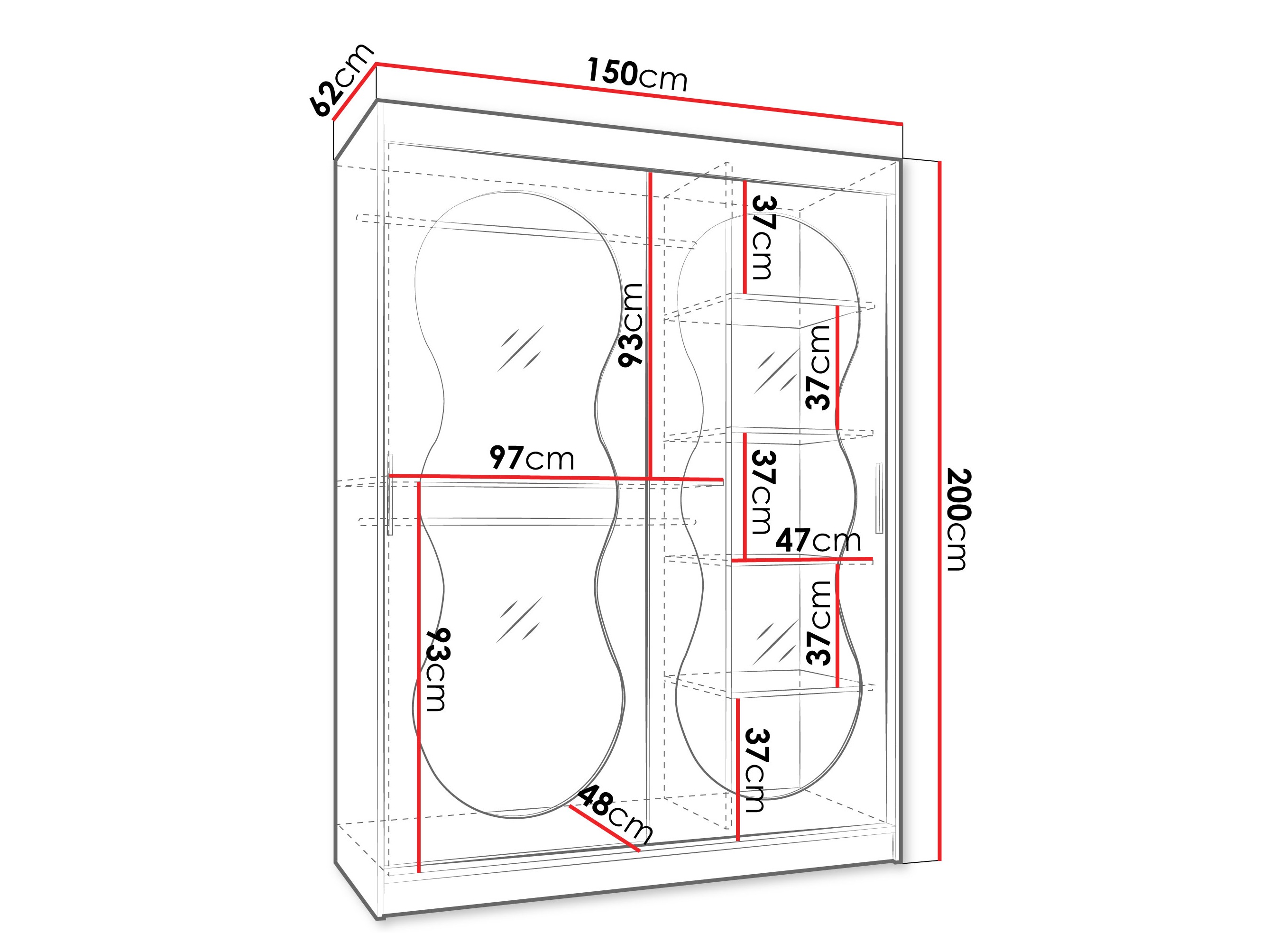 Kledingkast Hartford 528 (Kasjmier)