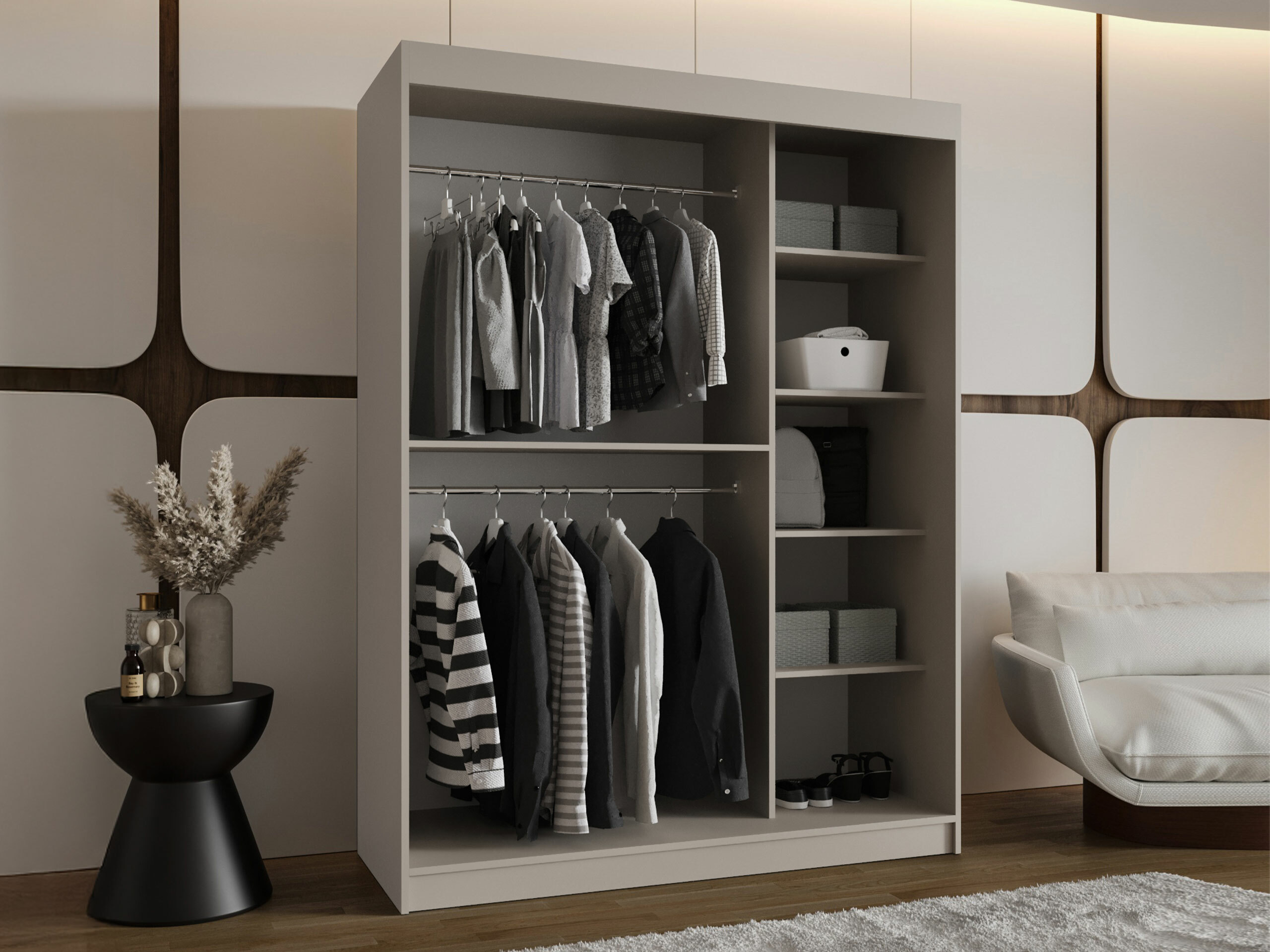 Kledingkast Hartford 528 (Zwart)