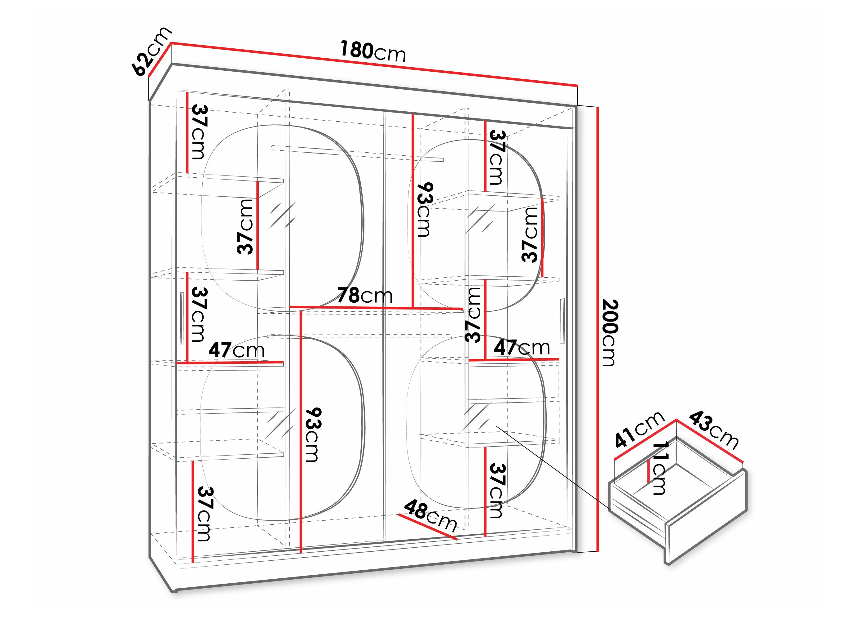 Kledingkast Hartford 529 (Kasjmier)
