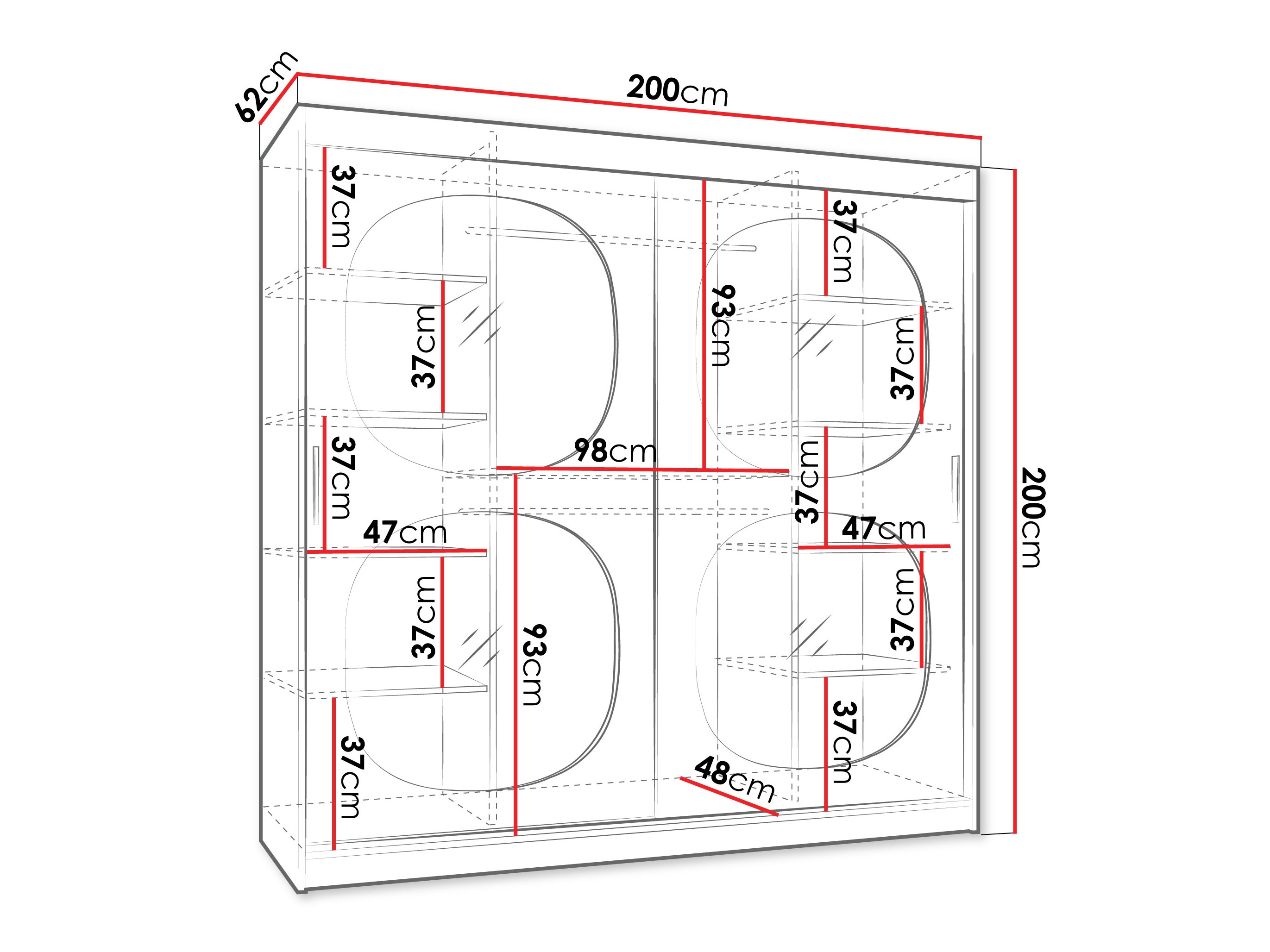 Kledingkast Hartford 531 (Kasjmier)