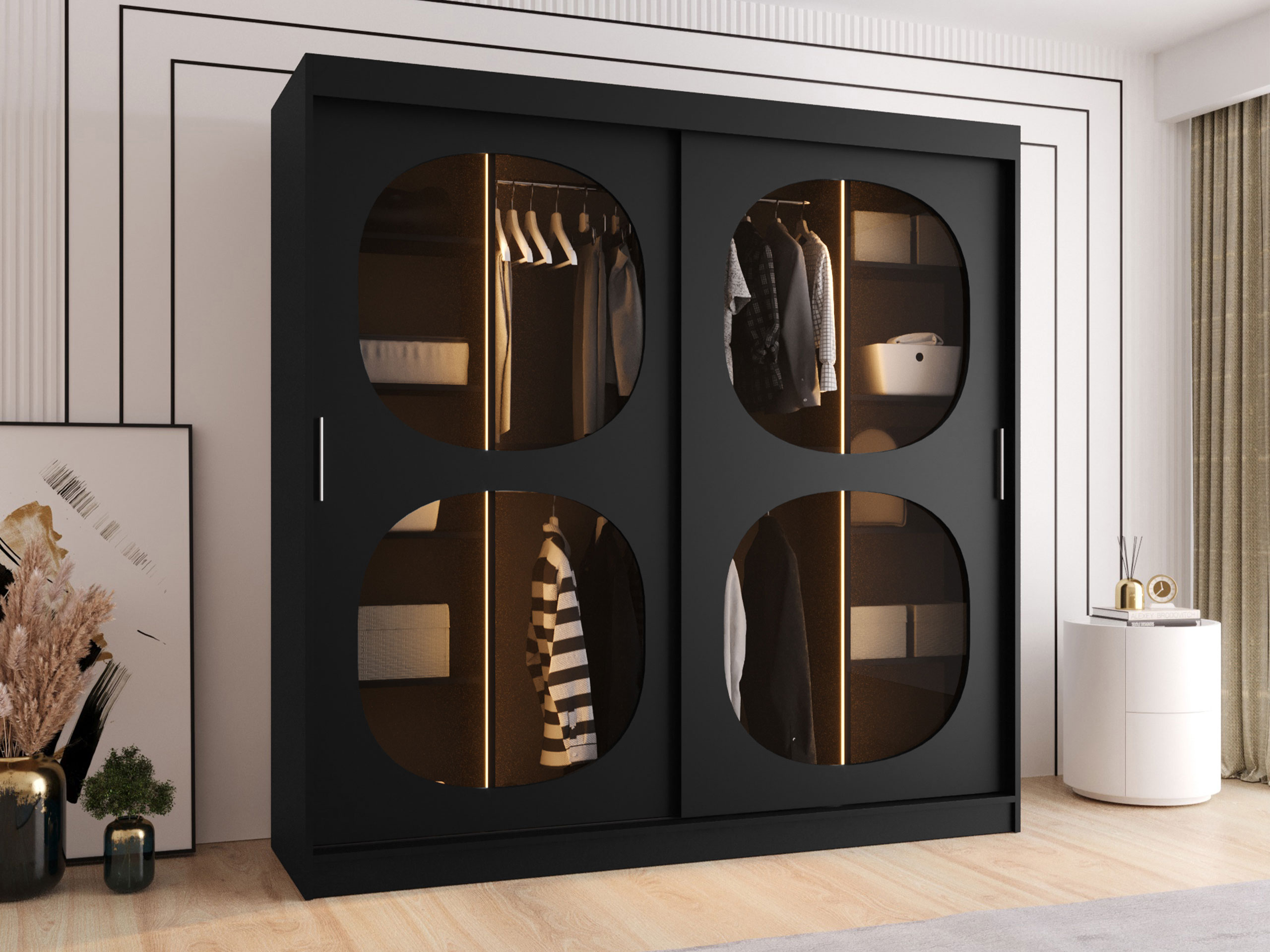 Kledingkast Hartford 531 (Zwart)