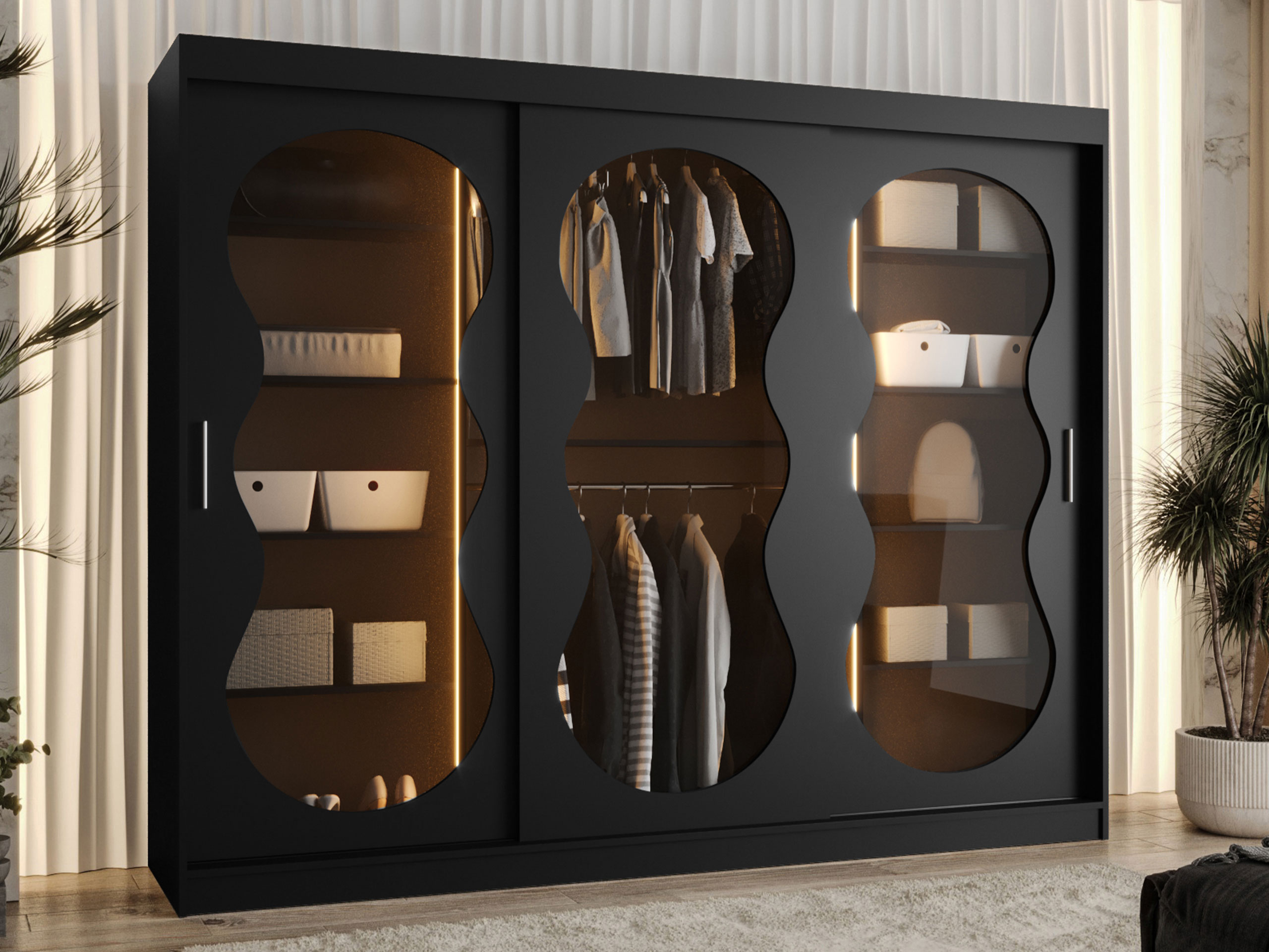 Kledingkast Hartford 534 (Zwart)