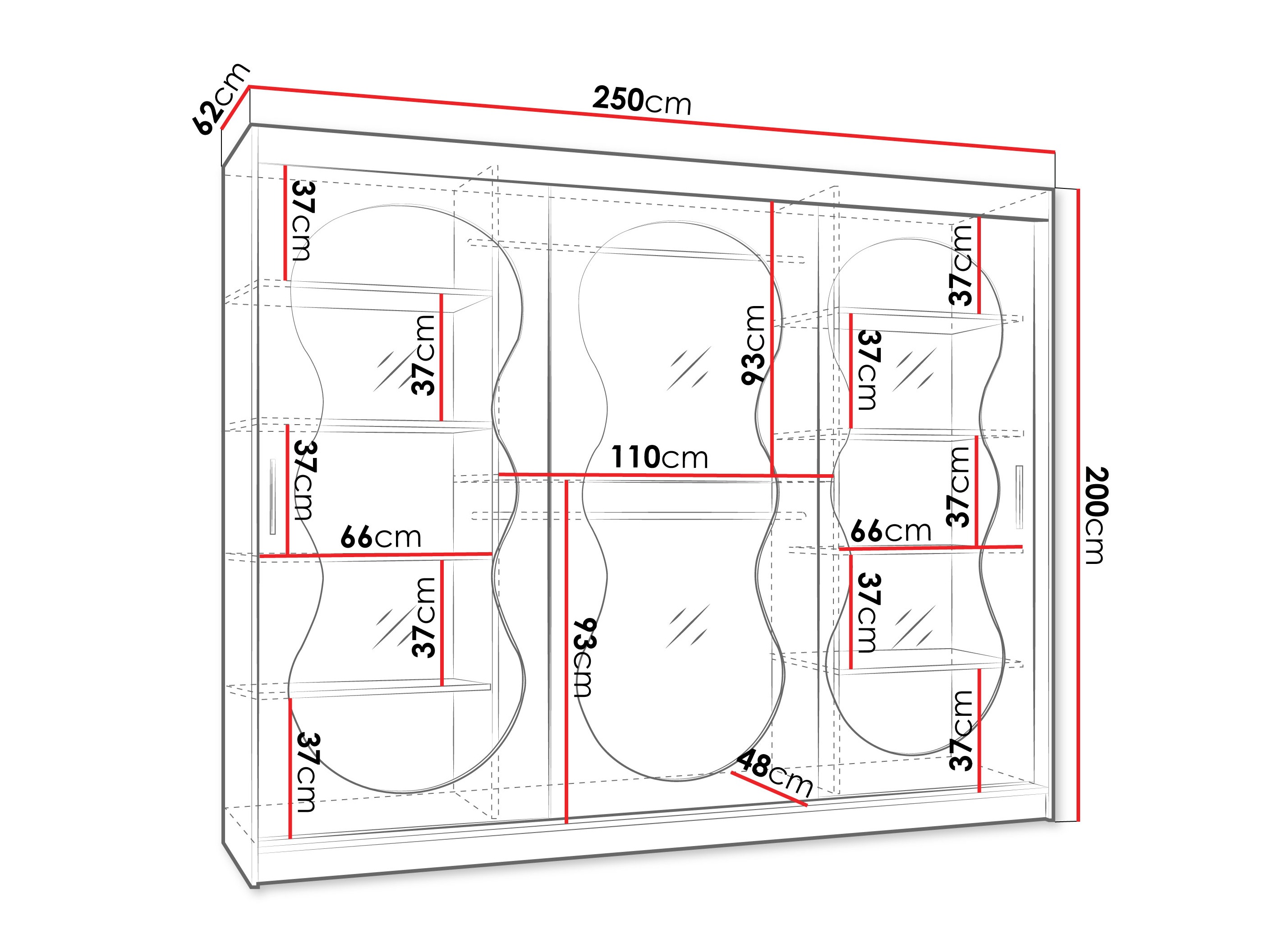 Kledingkast Hartford 534 (Zwart)