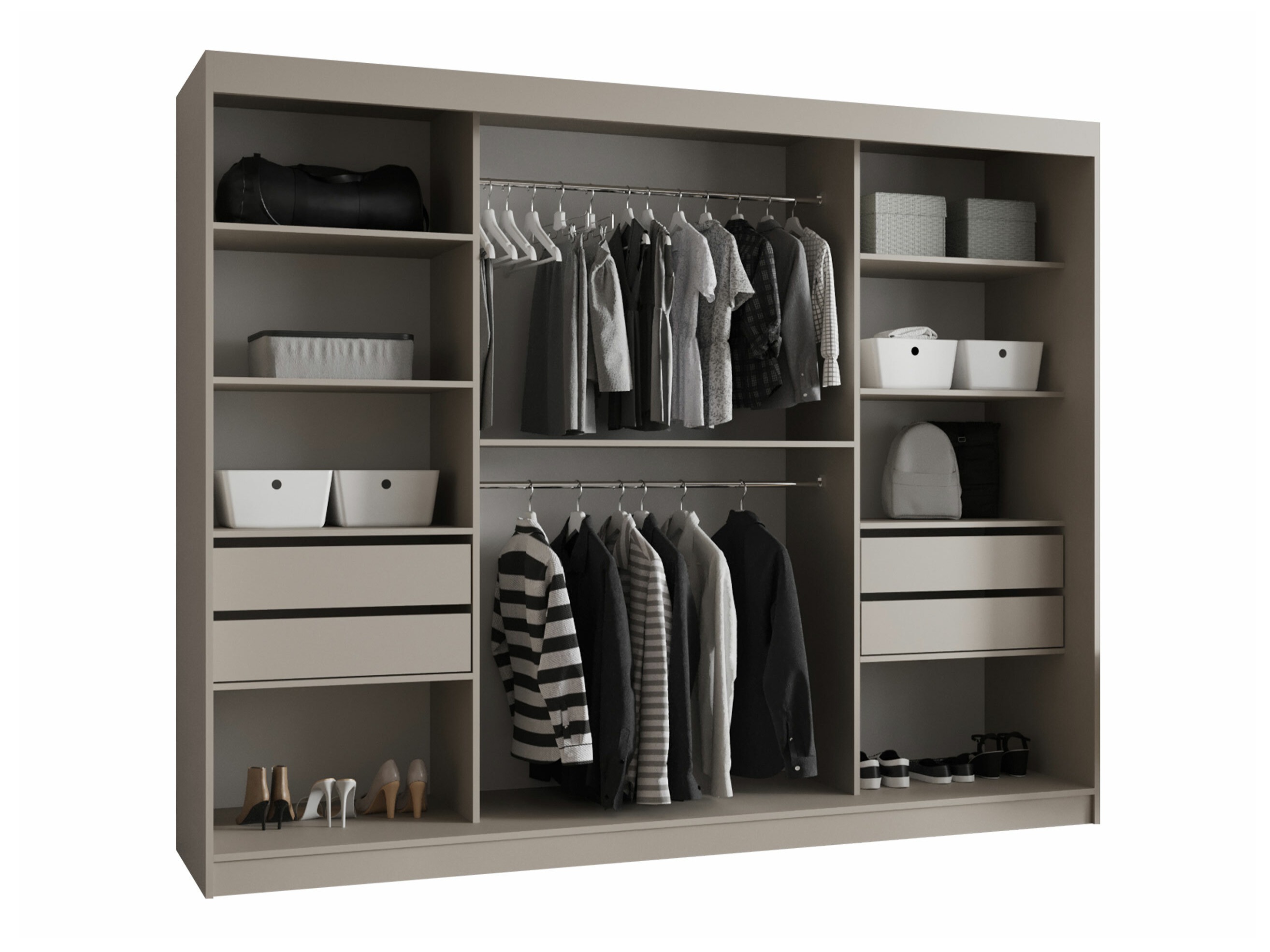 Kledingkast Hartford 534 (Zwart)