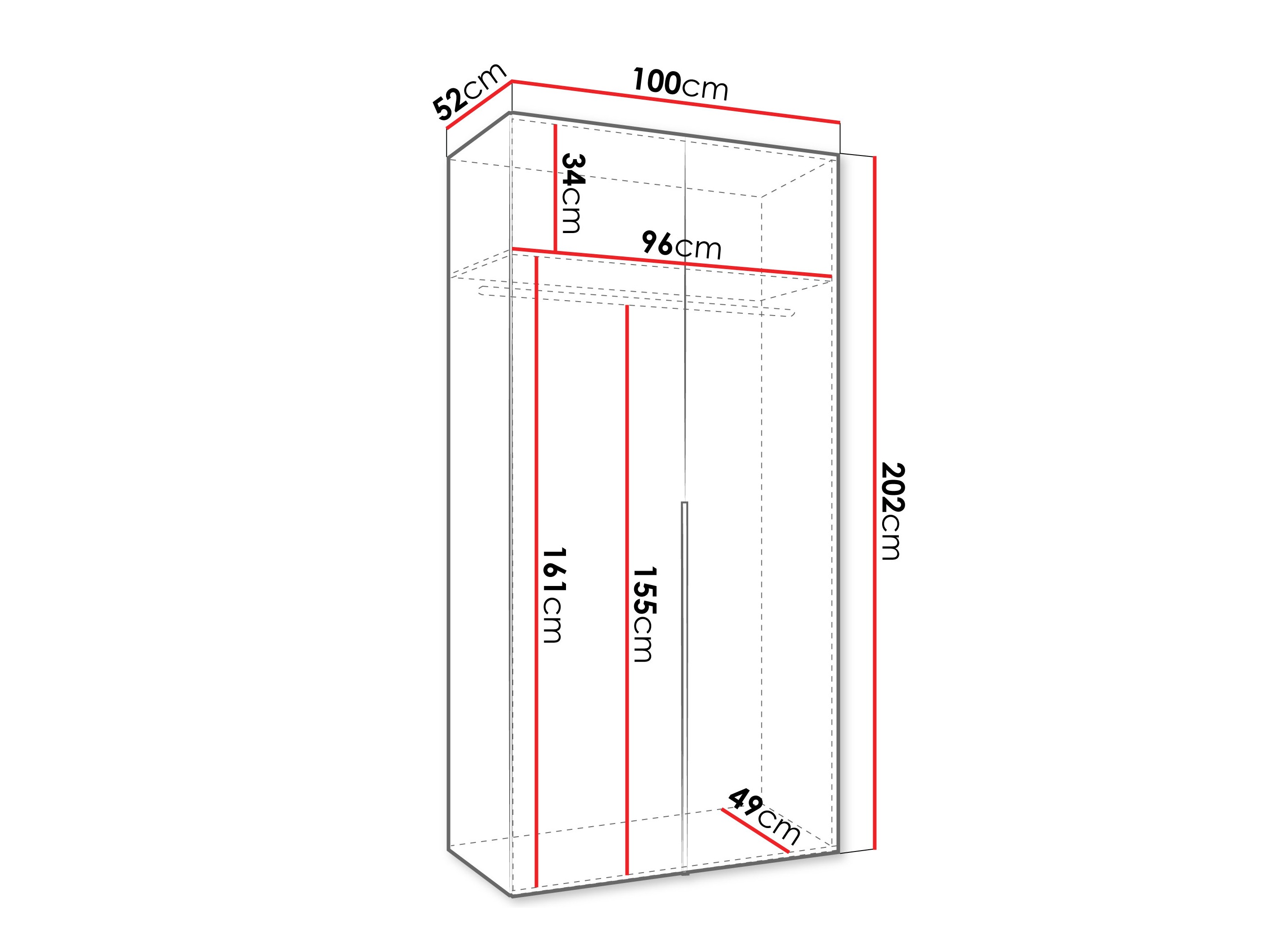 Kledingkast Hartford 535 (Zwart)