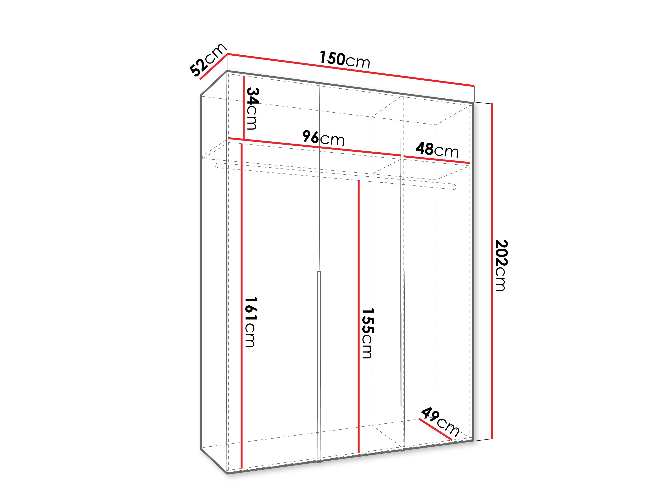 Kledingkast Hartford 536 (Kasjmier)