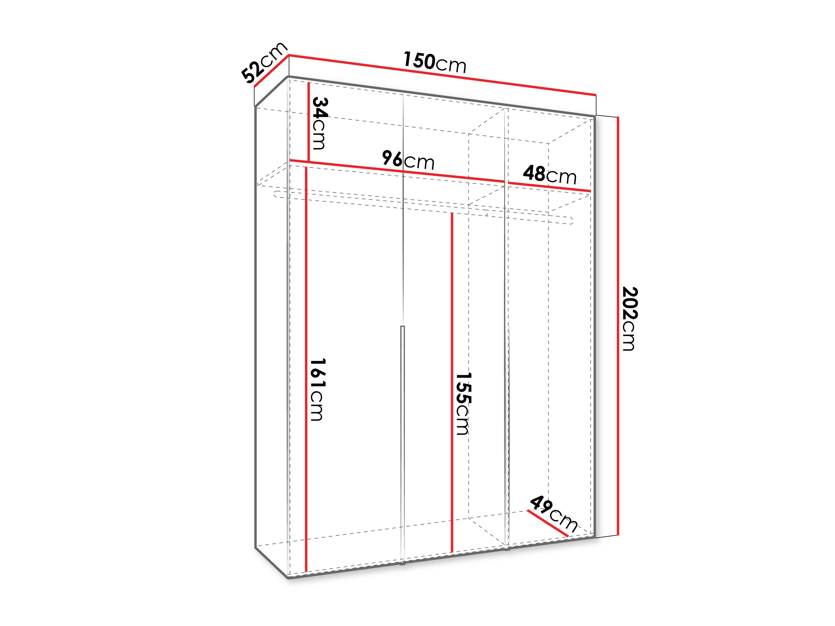 Kledingkast Hartford 536 (Kasjmier)
