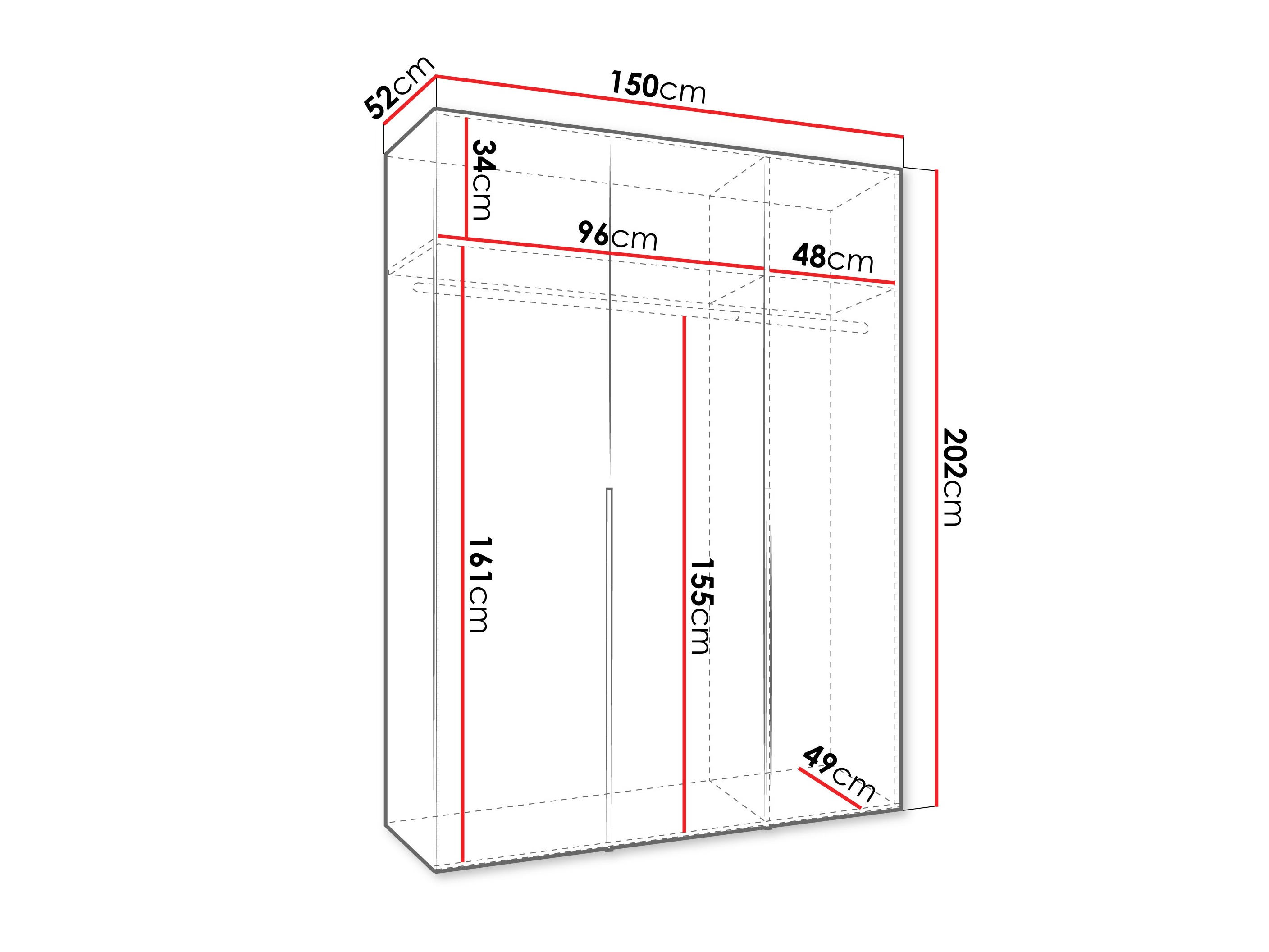 Kledingkast Hartford 536 (Wit)