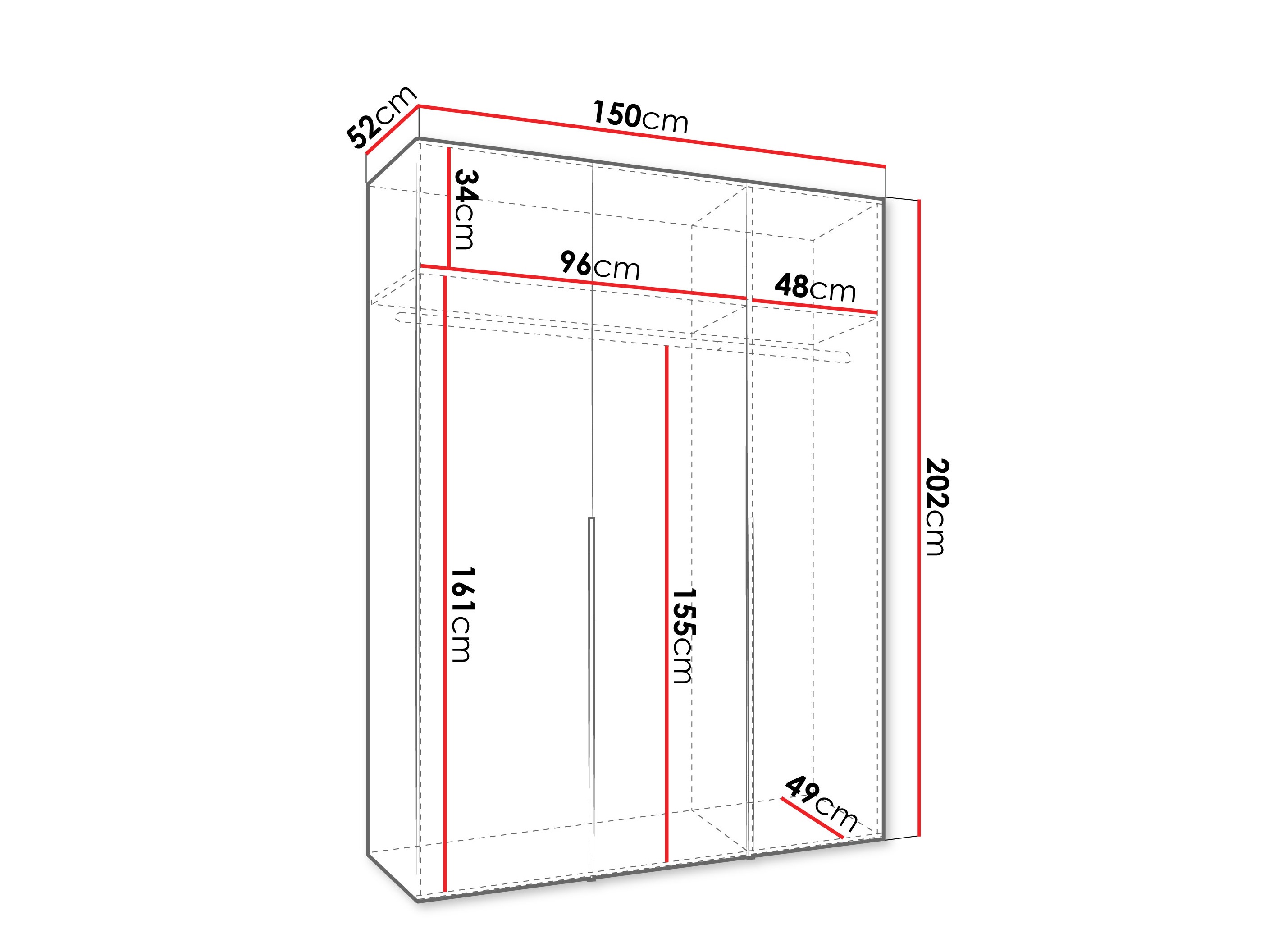 Kledingkast Hartford 536 (Wit)