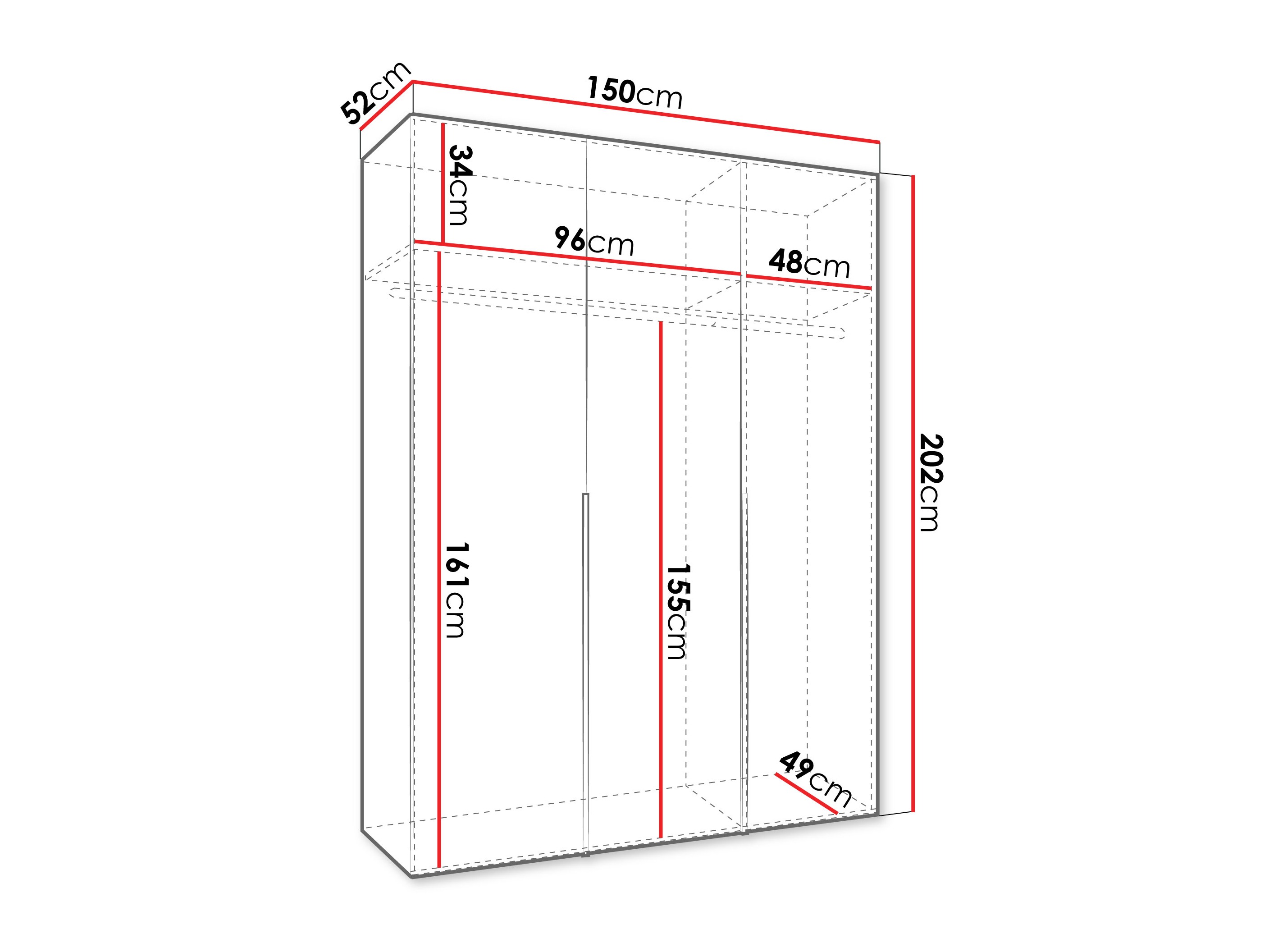 Kledingkast Hartford 536 (Zwart)