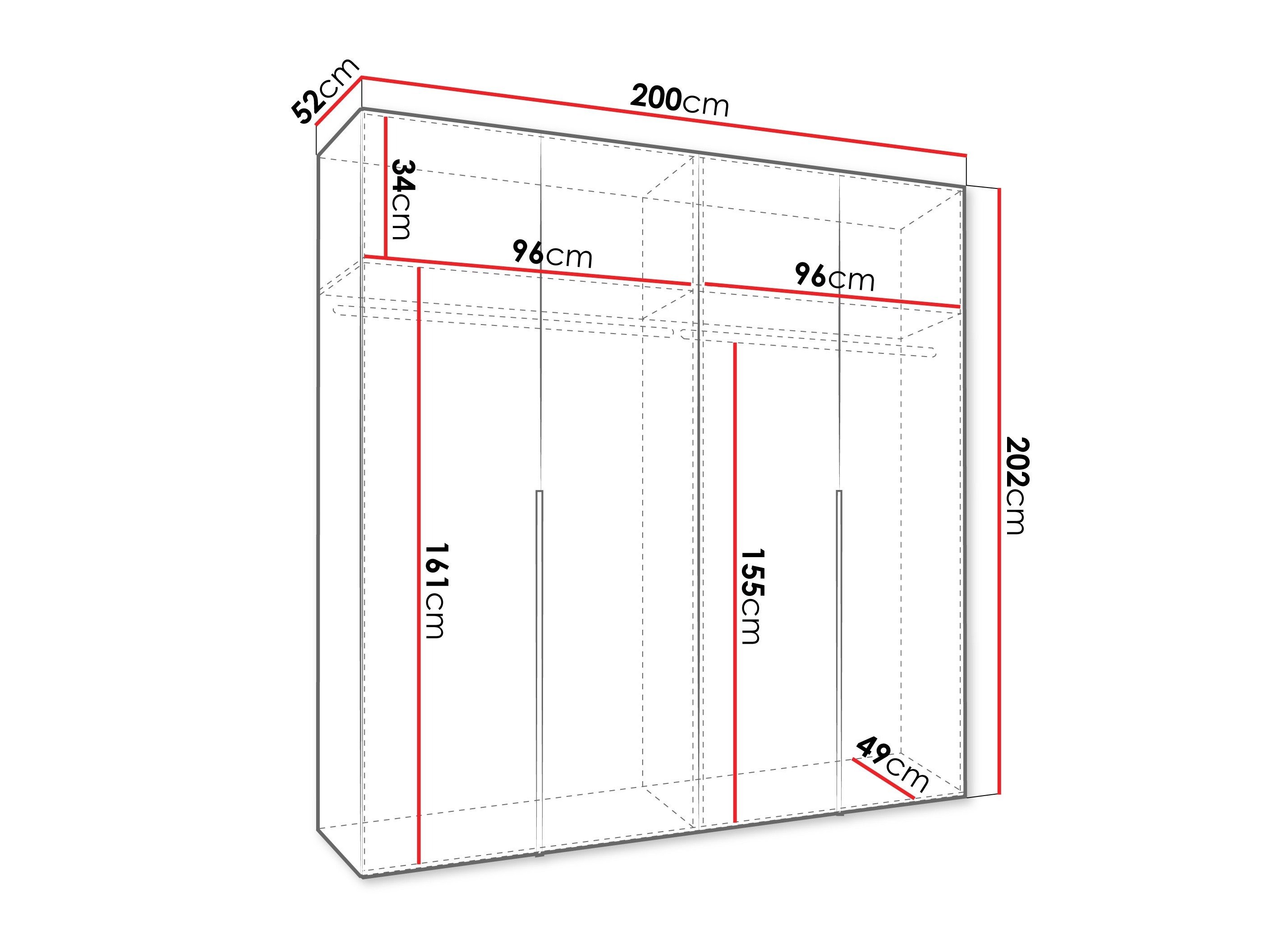 Kledingkast Hartford 537 (Artisan eiken)