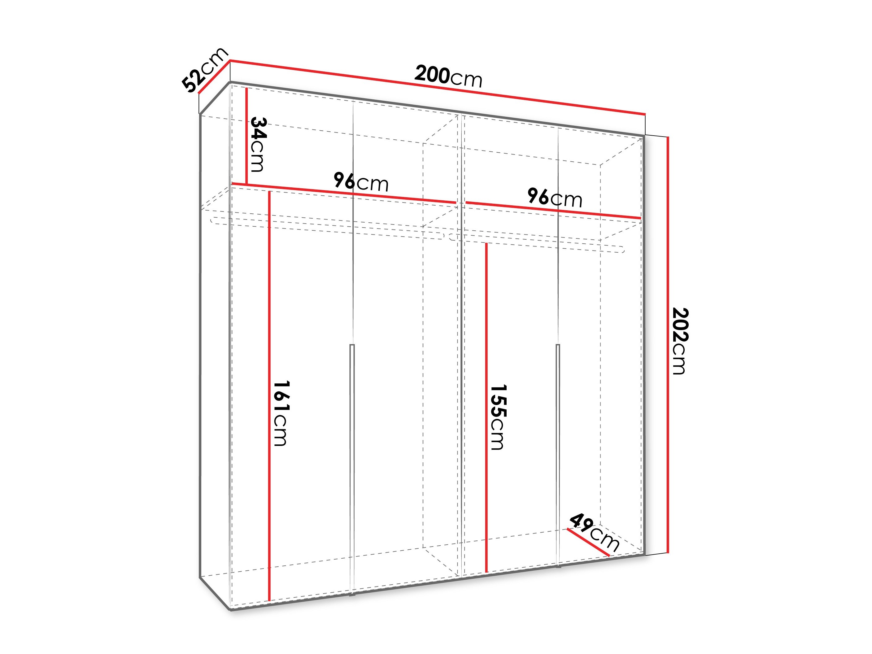 Kledingkast Hartford 537 (Artisan eiken)