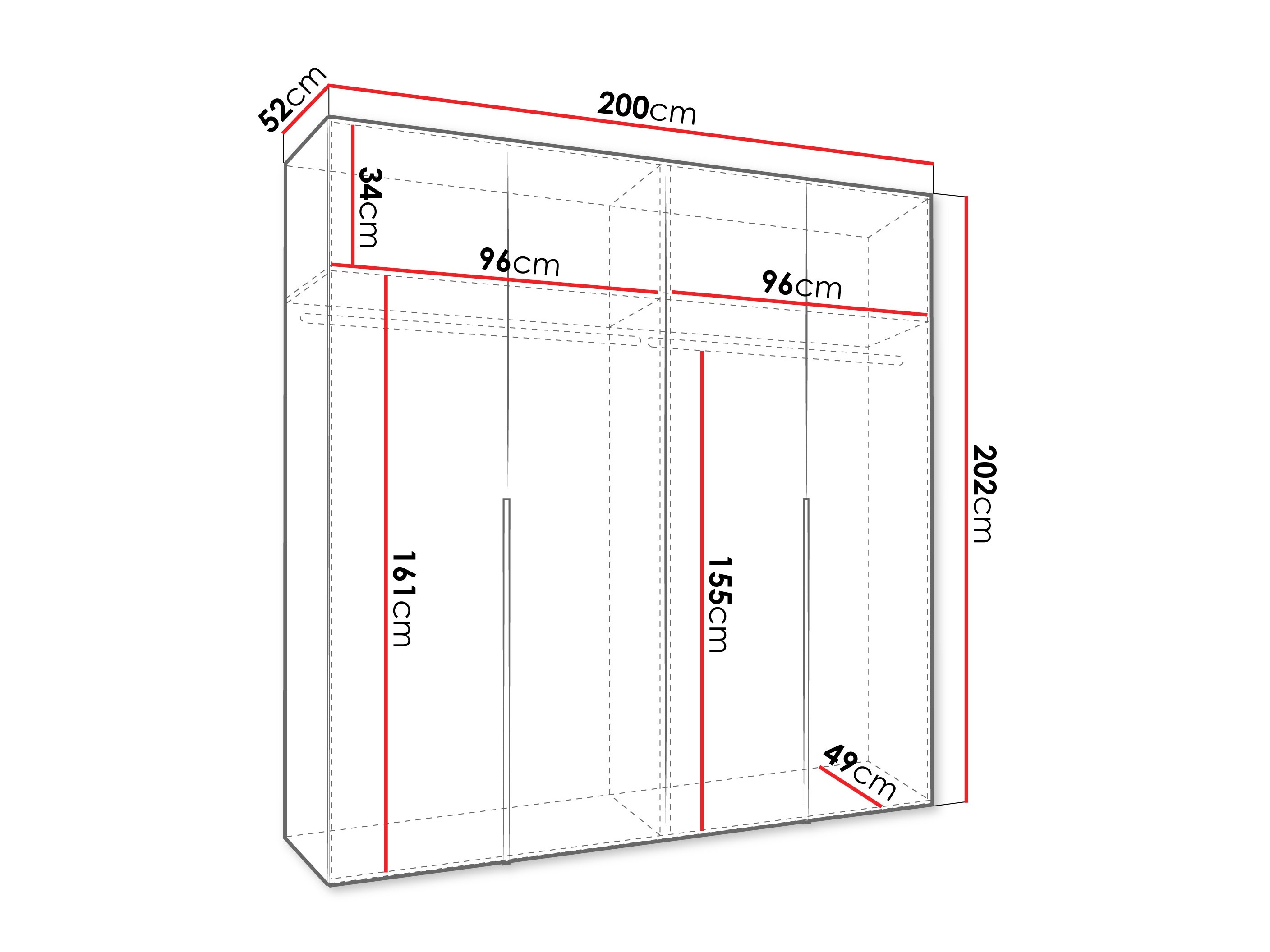 Kledingkast Hartford 537 (Artisan eiken)